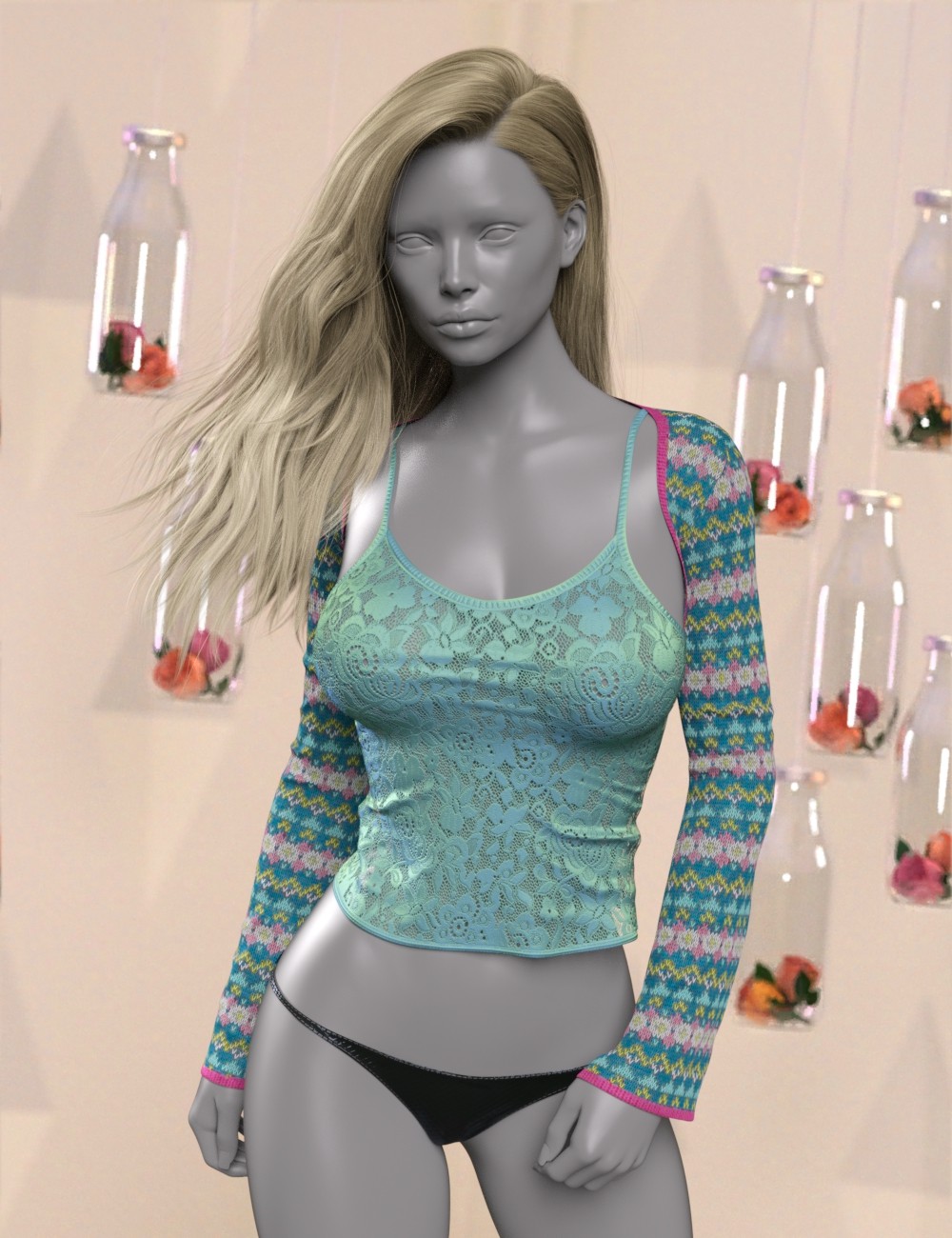 InStyle - dForce Essentials Casual Shrug and Tank G8FG8.1F by N/A