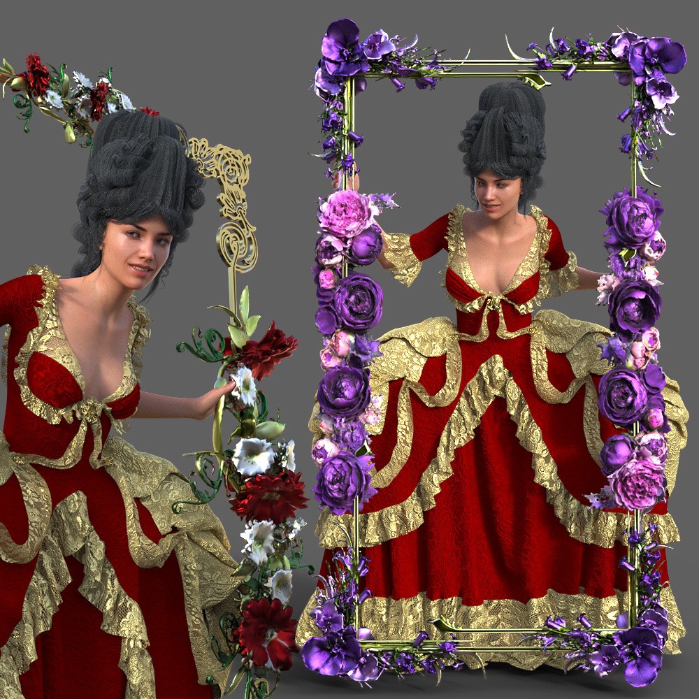 Floral Frame Construction Kit for Daz Studio by N/A