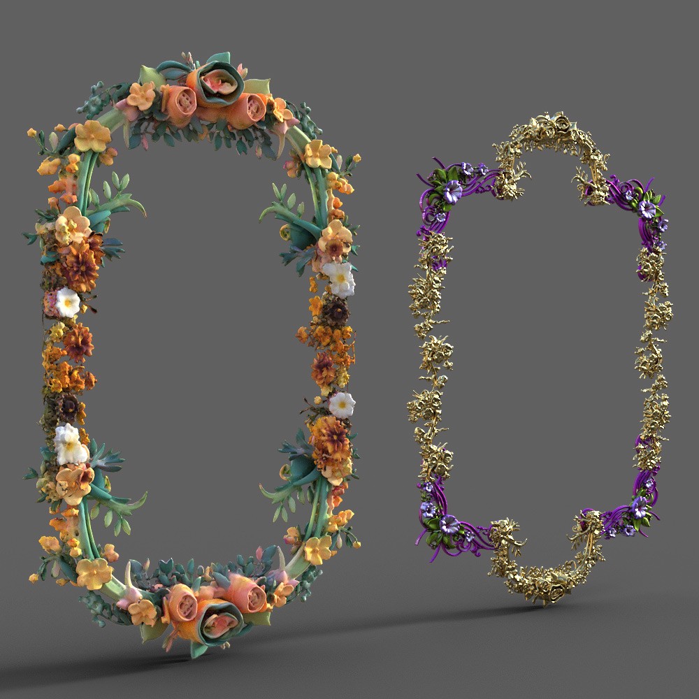 Floral Frame Construction Kit for Daz Studio by N/A