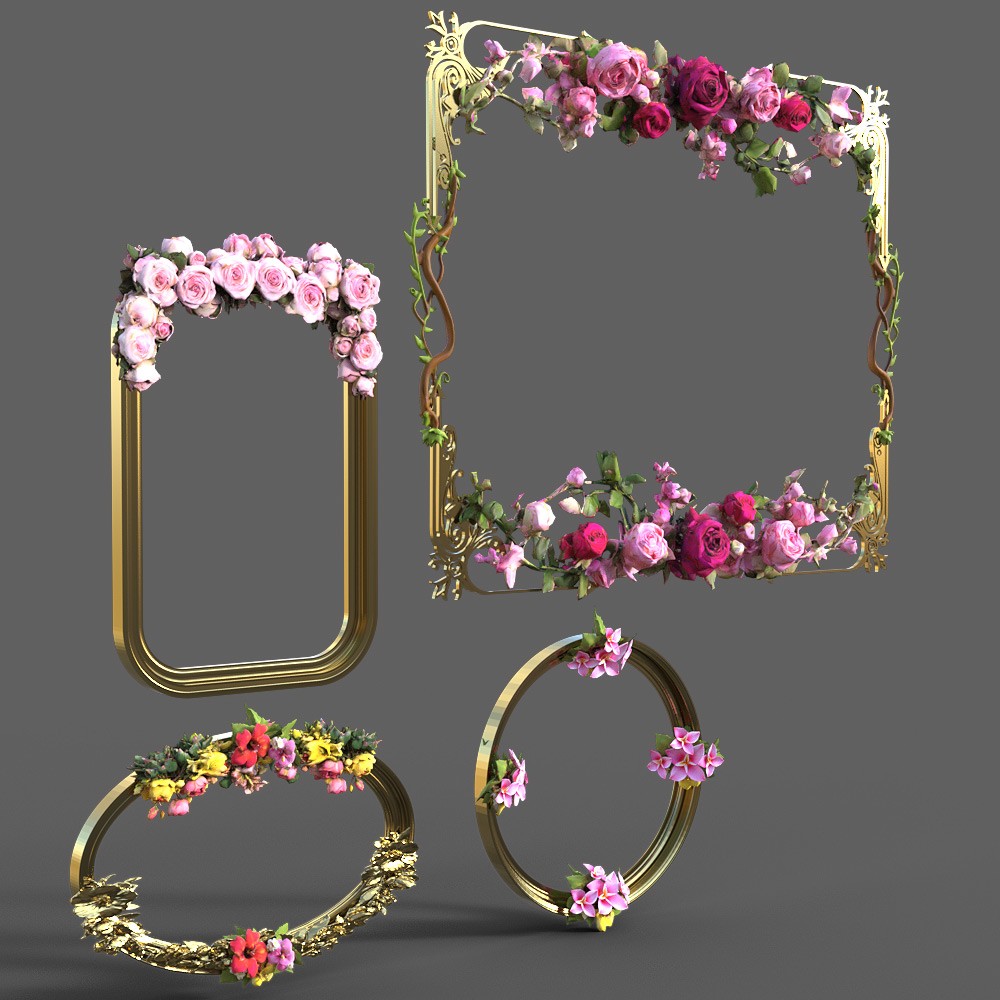 Floral Frame Construction Kit for Daz Studio by N/A