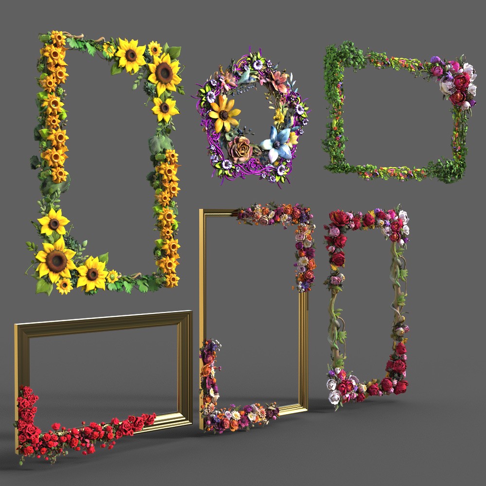 Floral Frame Construction Kit for Daz Studio by N/A