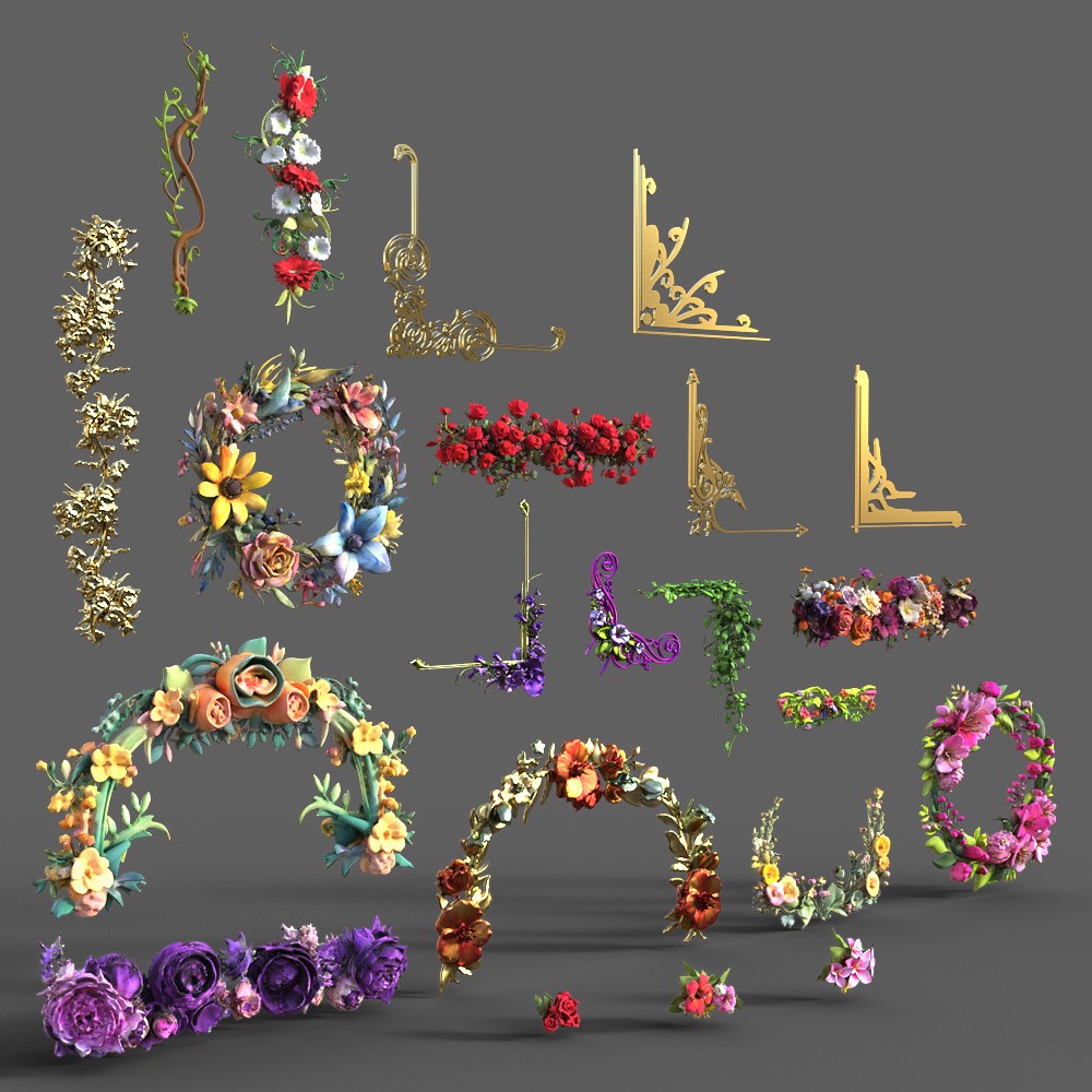 Floral Frame Construction Kit for Daz Studio by N/A