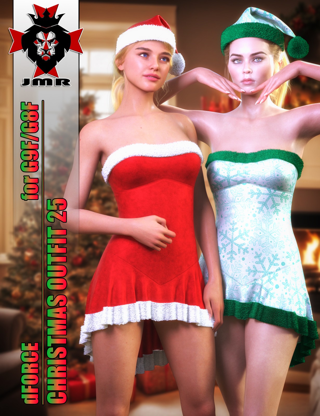 JMR dForce Christmas Outfit 25 for G9F and G8F by N/A