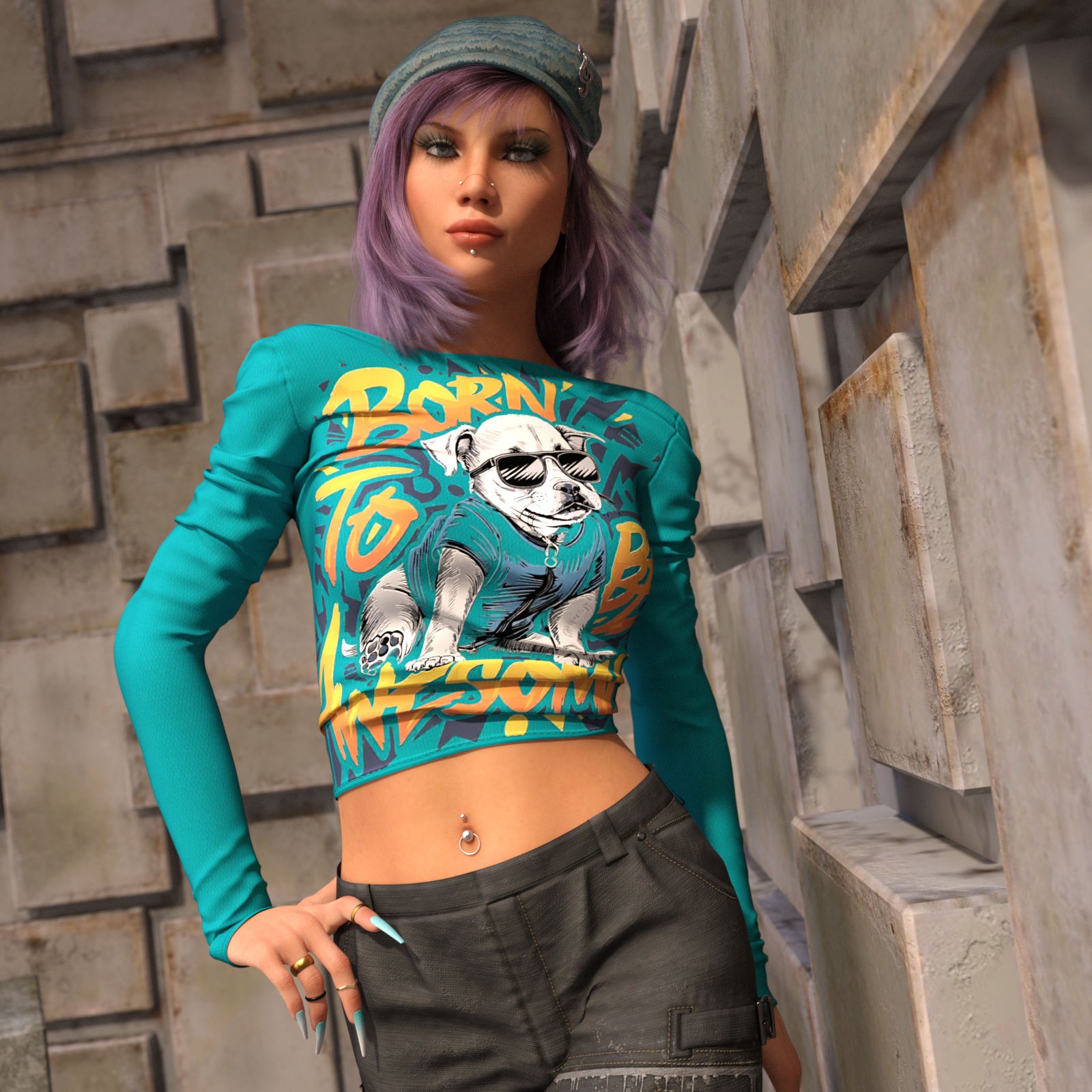 DA-StreetStyle for dForce Grunge Long Sleeve Shirt by lilflame by N/A