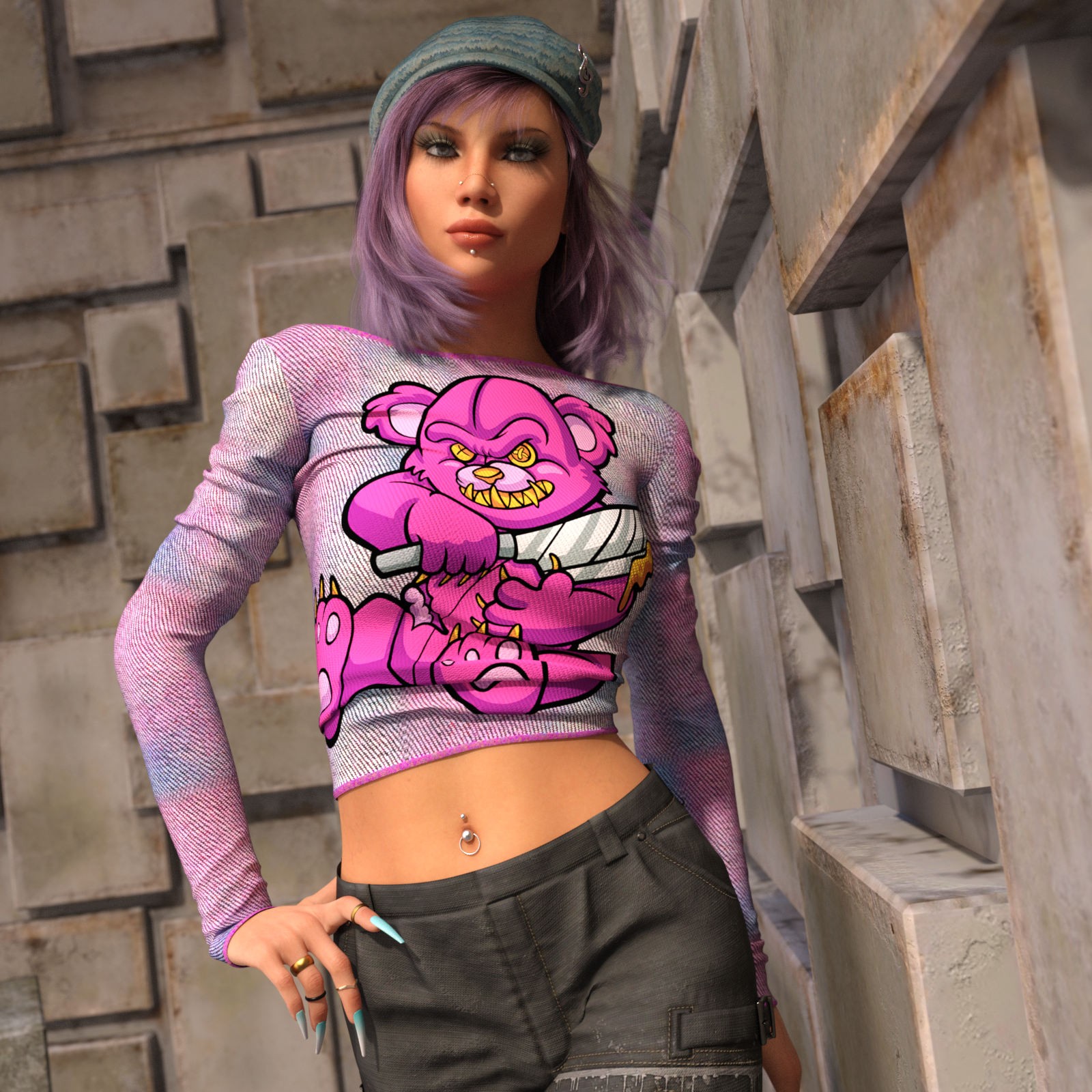 DA-StreetStyle for dForce Grunge Long Sleeve Shirt by lilflame by N/A