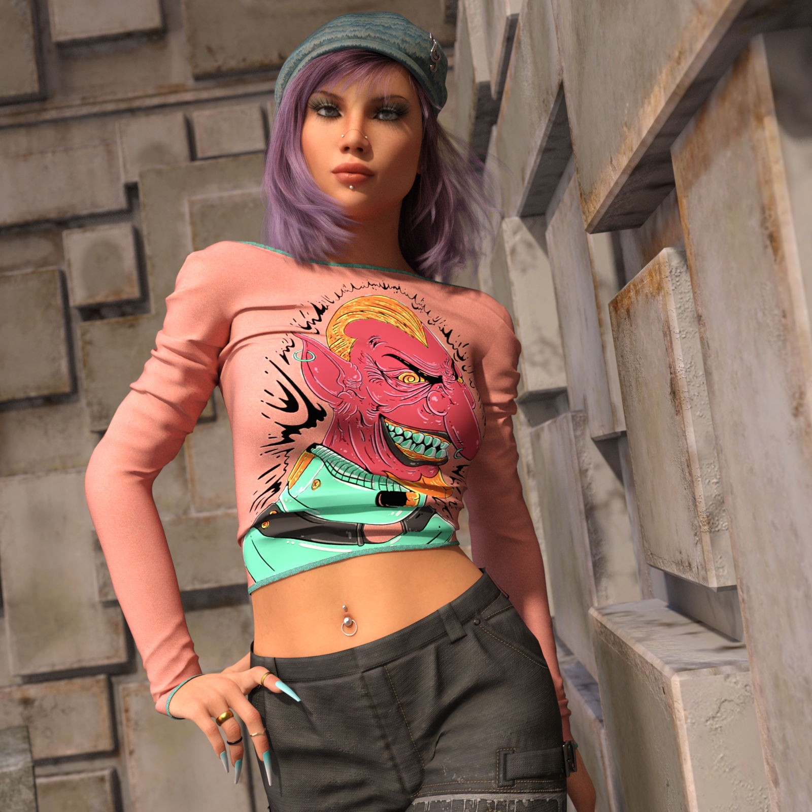 DA-StreetStyle for dForce Grunge Long Sleeve Shirt by lilflame by N/A