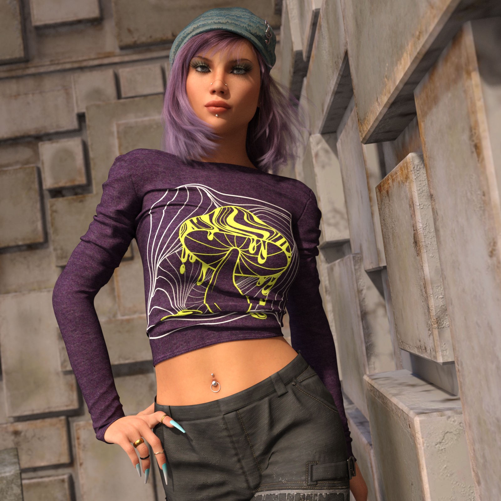 DA-StreetStyle for dForce Grunge Long Sleeve Shirt by lilflame by N/A