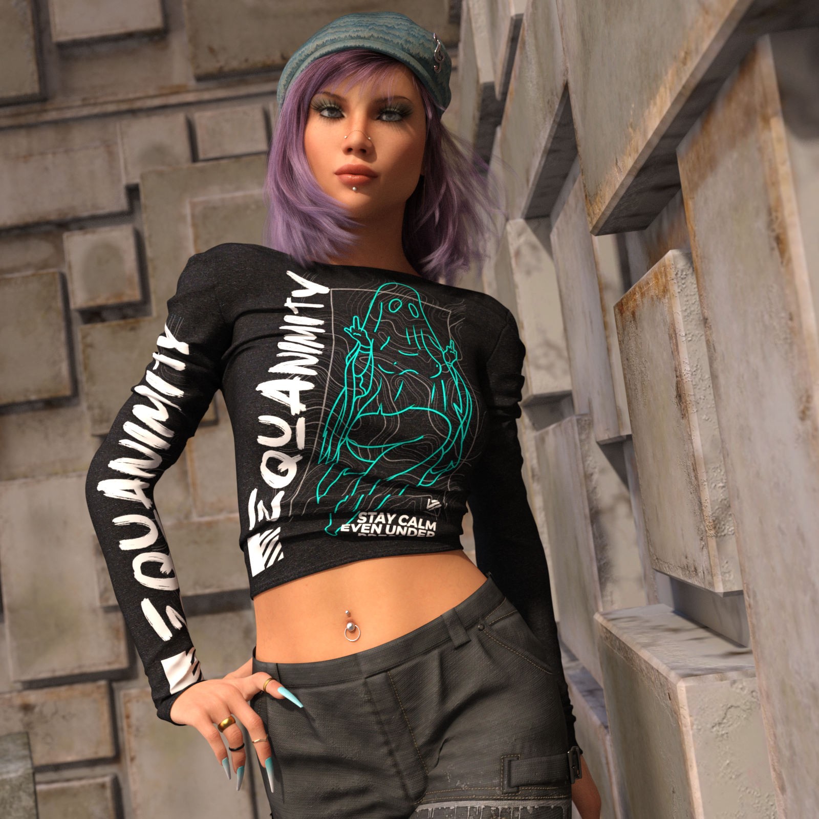 DA-StreetStyle for dForce Grunge Long Sleeve Shirt by lilflame by N/A