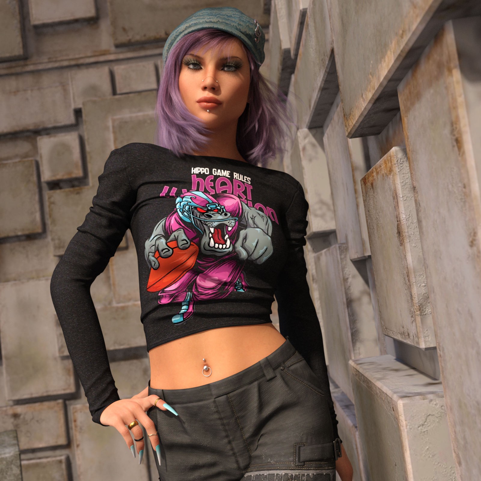 DA-StreetStyle for dForce Grunge Long Sleeve Shirt by lilflame by N/A