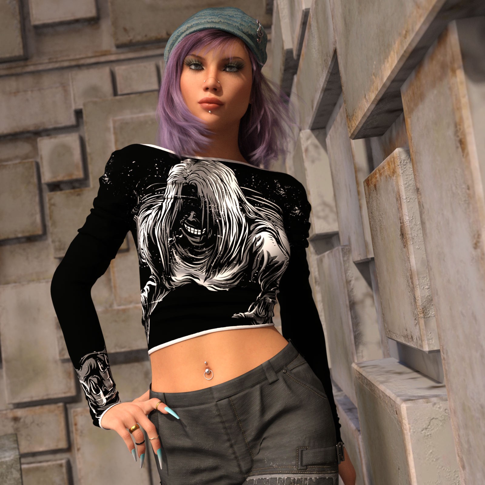 DA-StreetStyle for dForce Grunge Long Sleeve Shirt by lilflame by N/A