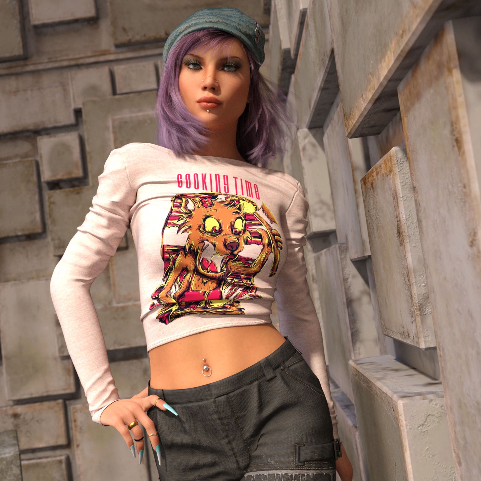 DA-StreetStyle for dForce Grunge Long Sleeve Shirt by lilflame by N/A