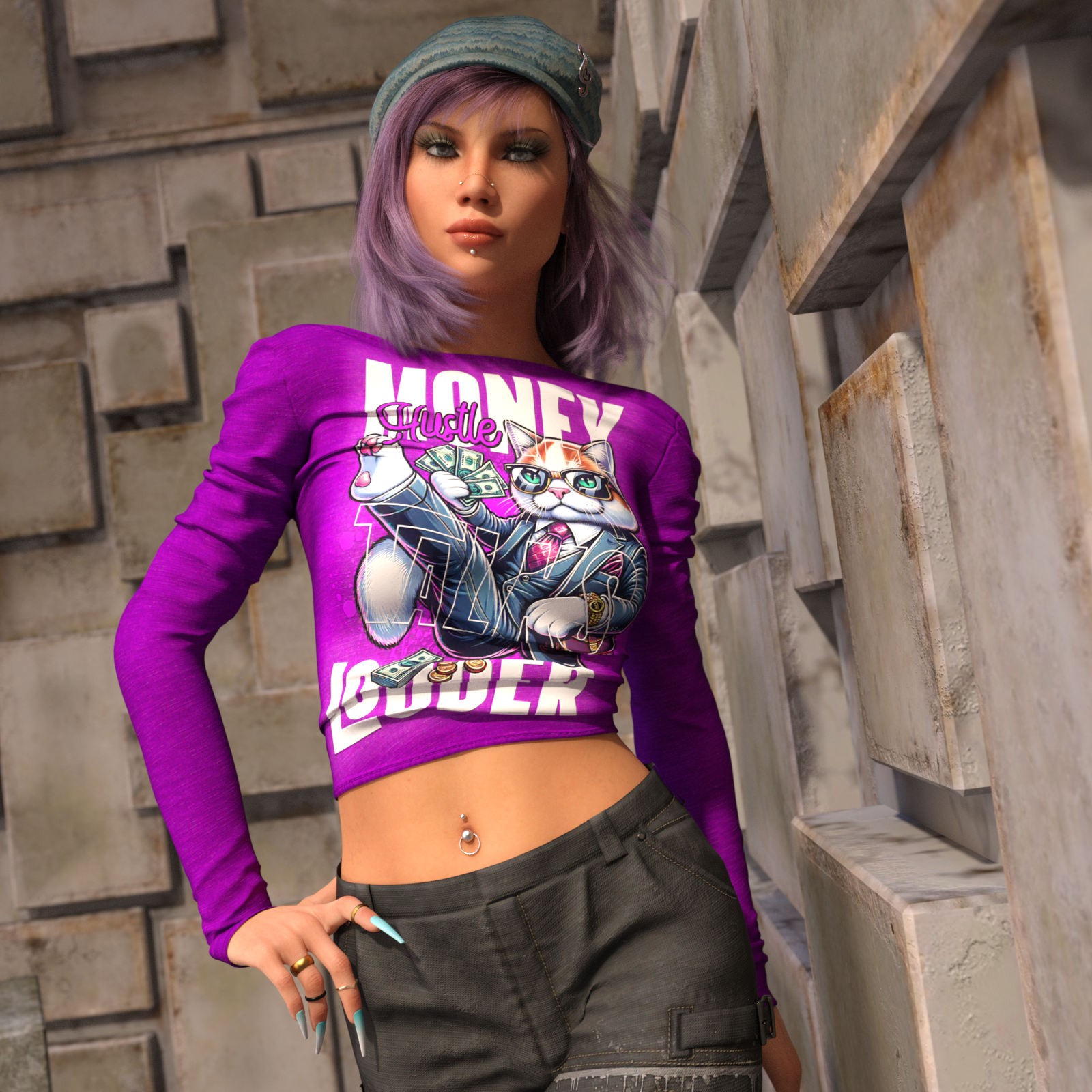 DA-StreetStyle for dForce Grunge Long Sleeve Shirt by lilflame by N/A