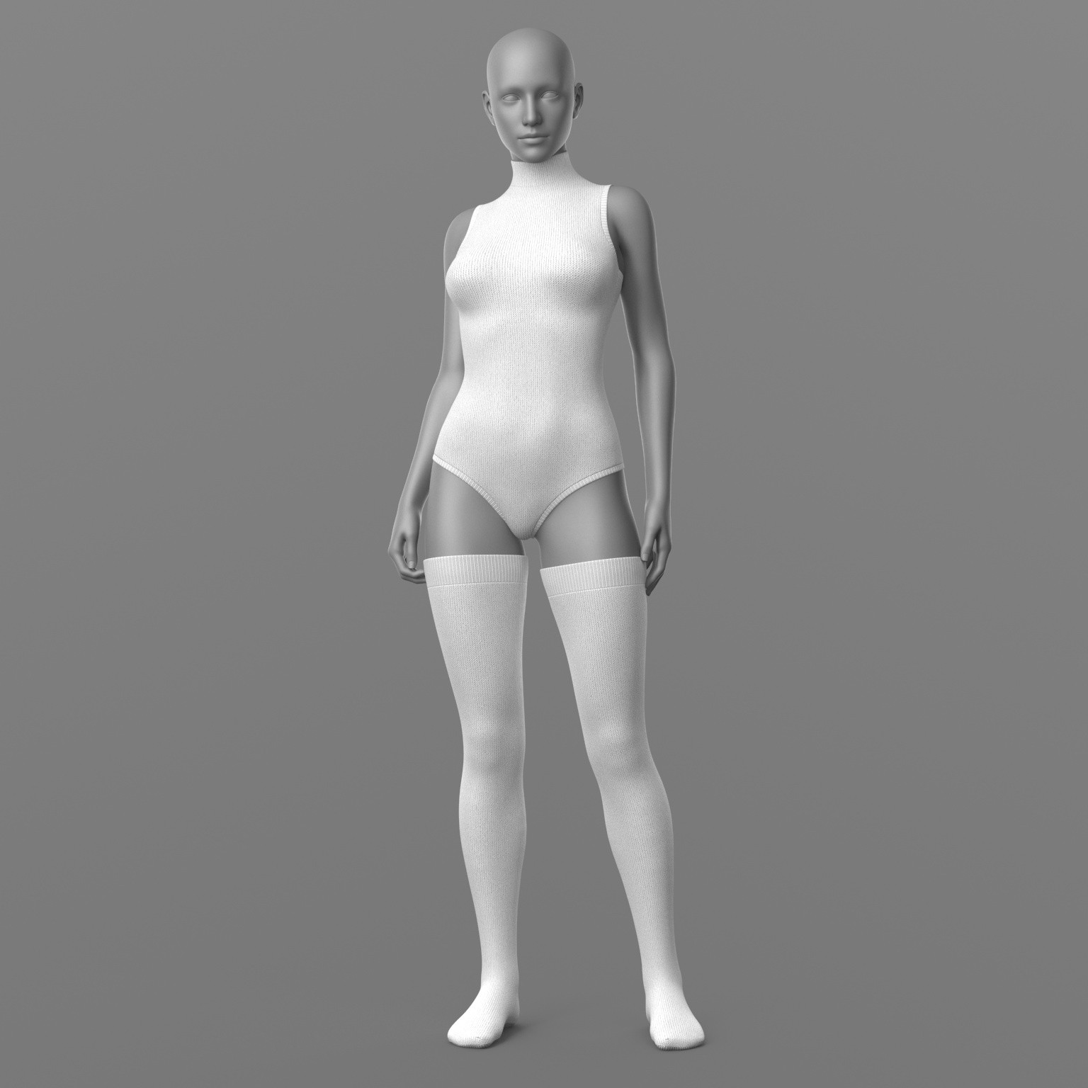 Knitted Bodysuit and Stockings by N/A