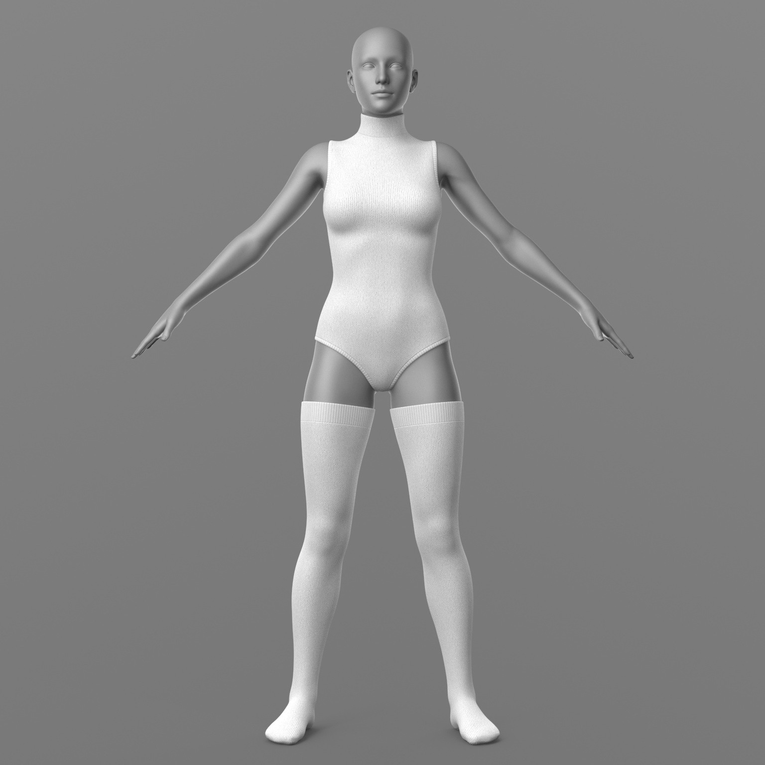 Knitted Bodysuit and Stockings by N/A