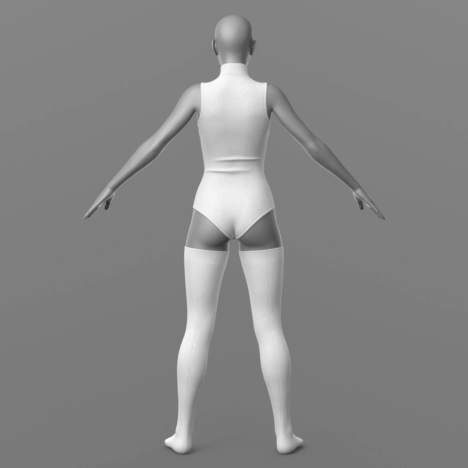 Knitted Bodysuit and Stockings by N/A