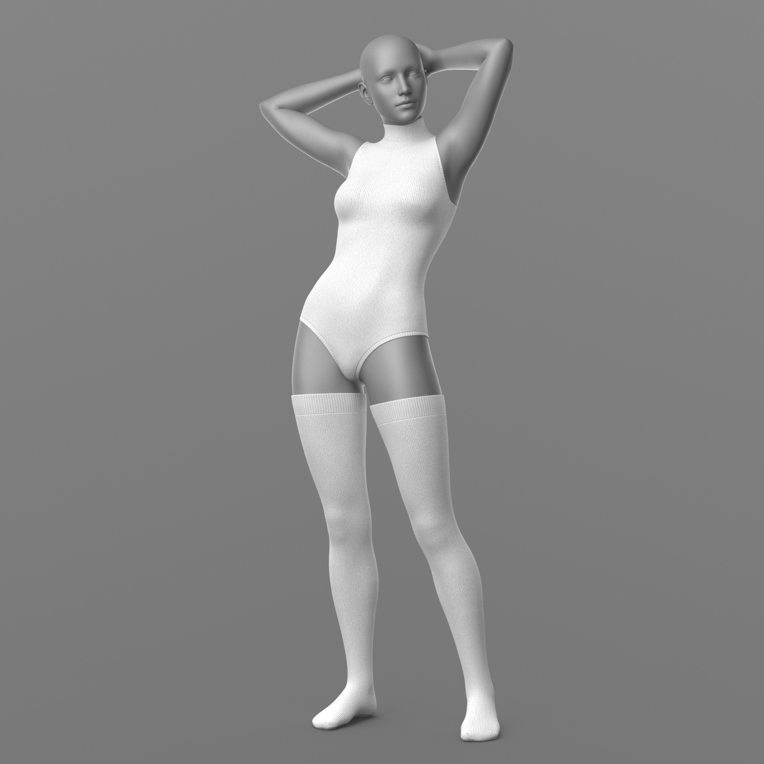 Knitted Bodysuit and Stockings by N/A