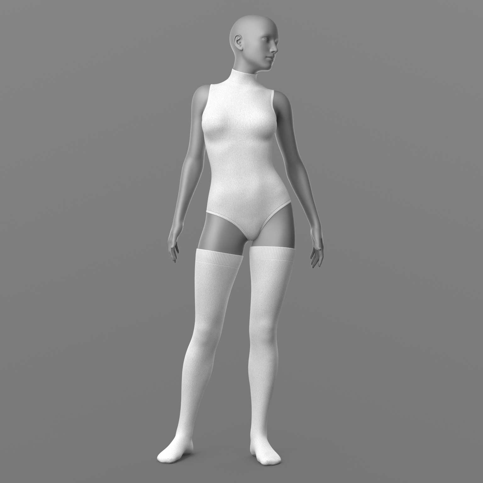 Knitted Bodysuit and Stockings by N/A