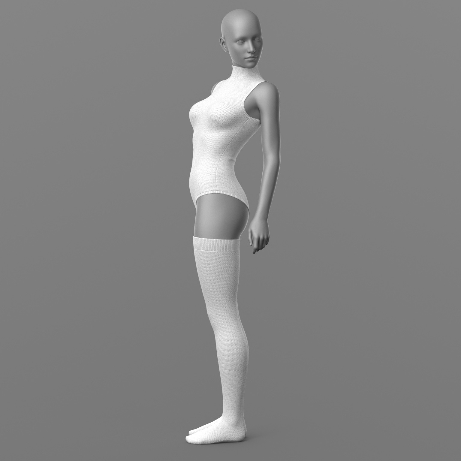 Knitted Bodysuit and Stockings by N/A