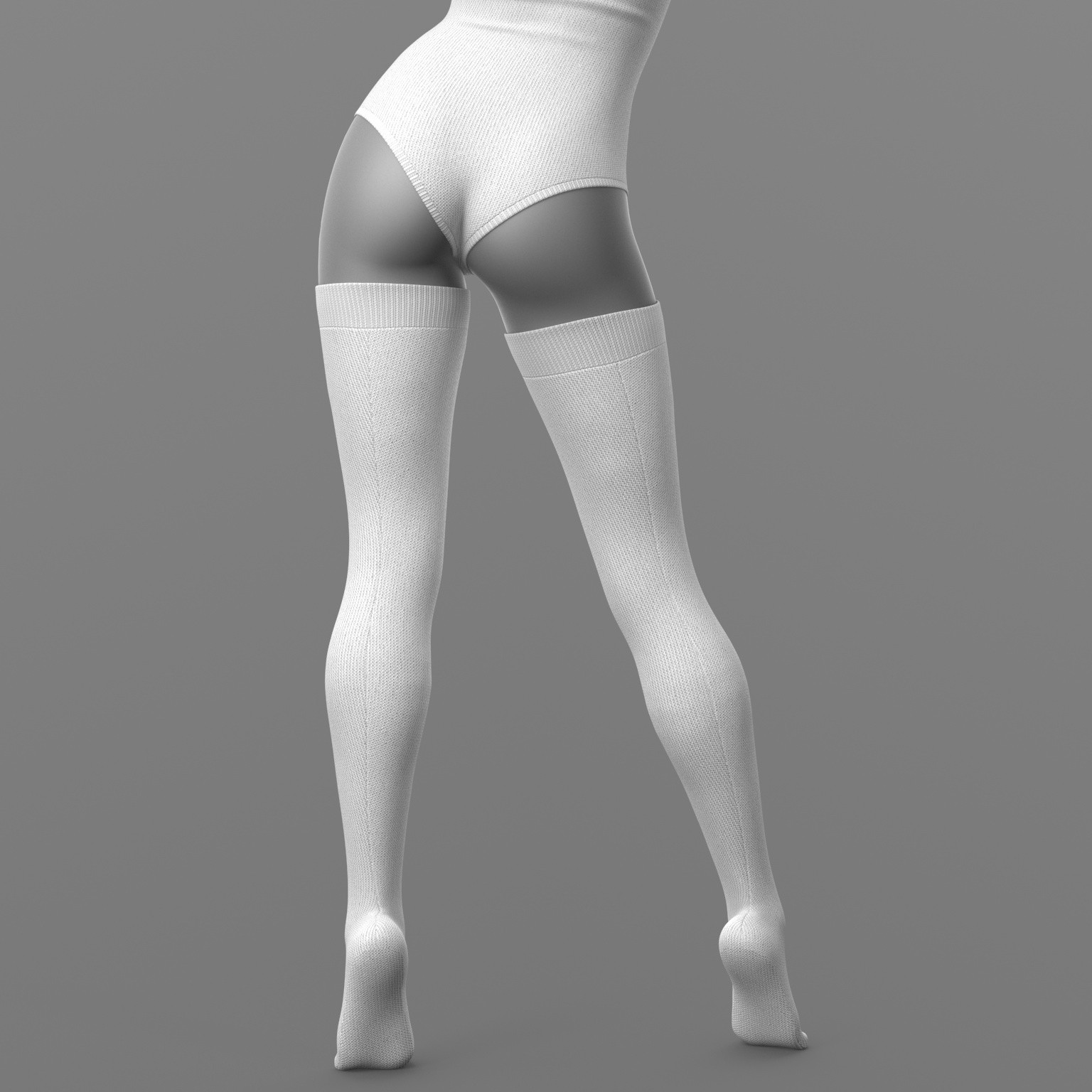 Knitted Bodysuit and Stockings by N/A