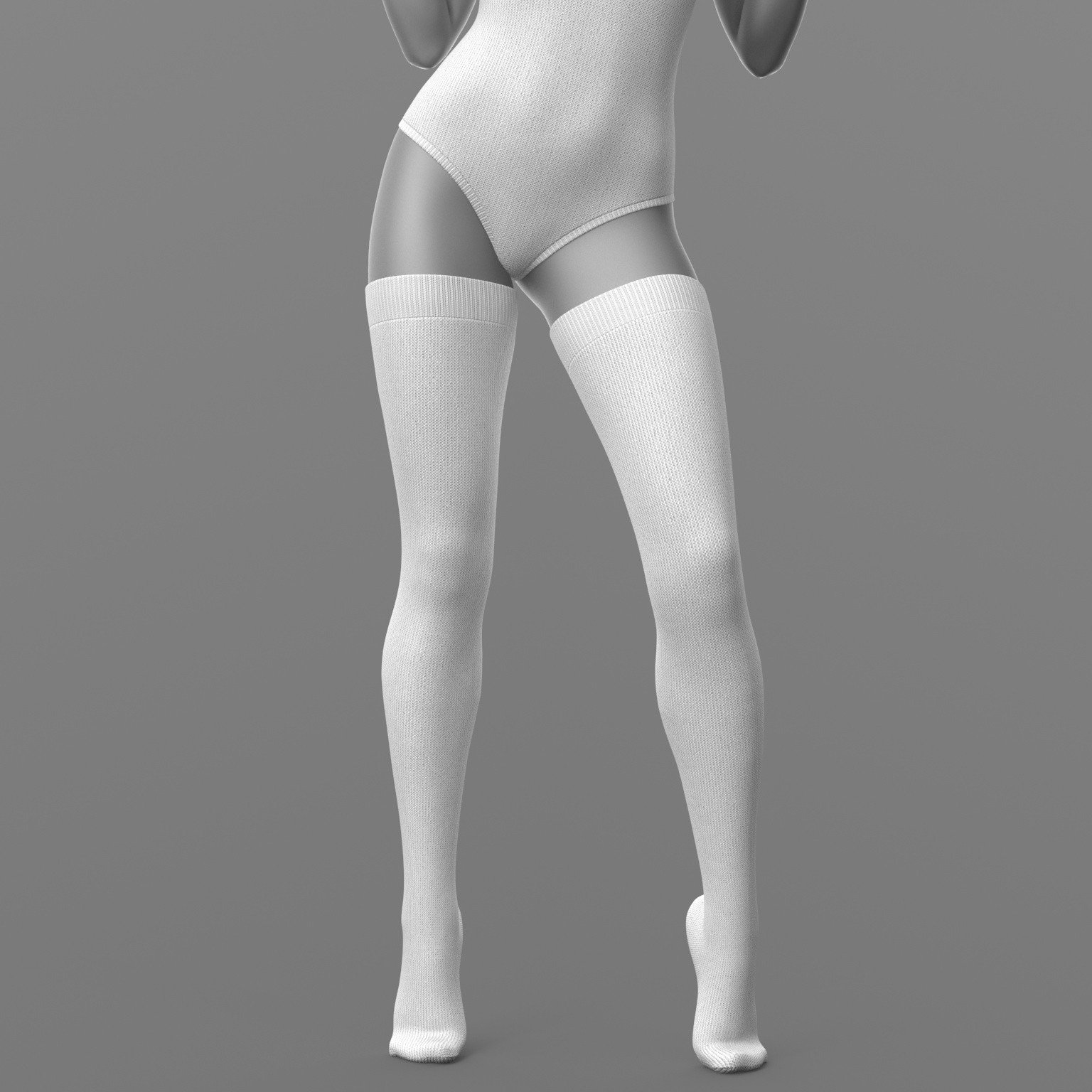 Knitted Bodysuit and Stockings by N/A