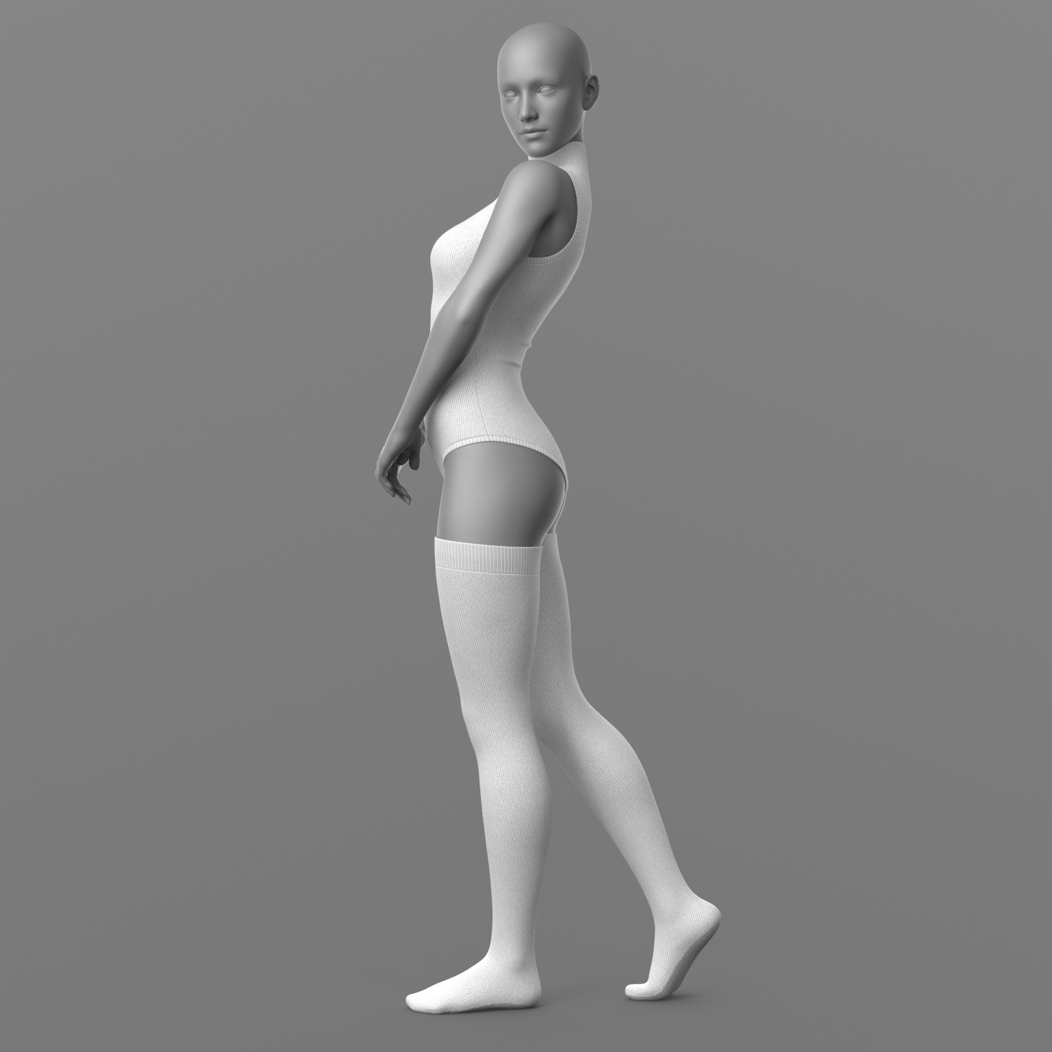 Knitted Bodysuit and Stockings by N/A