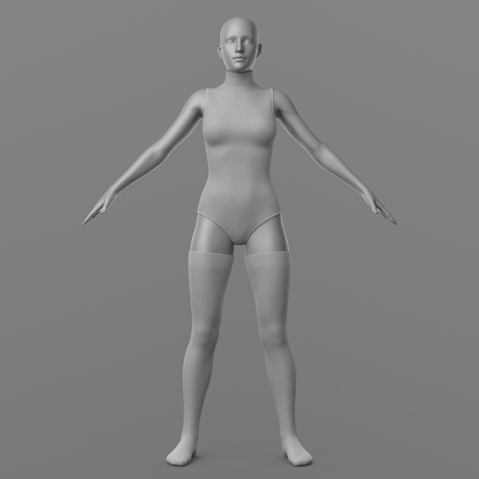 Knitted Bodysuit and Stockings by N/A