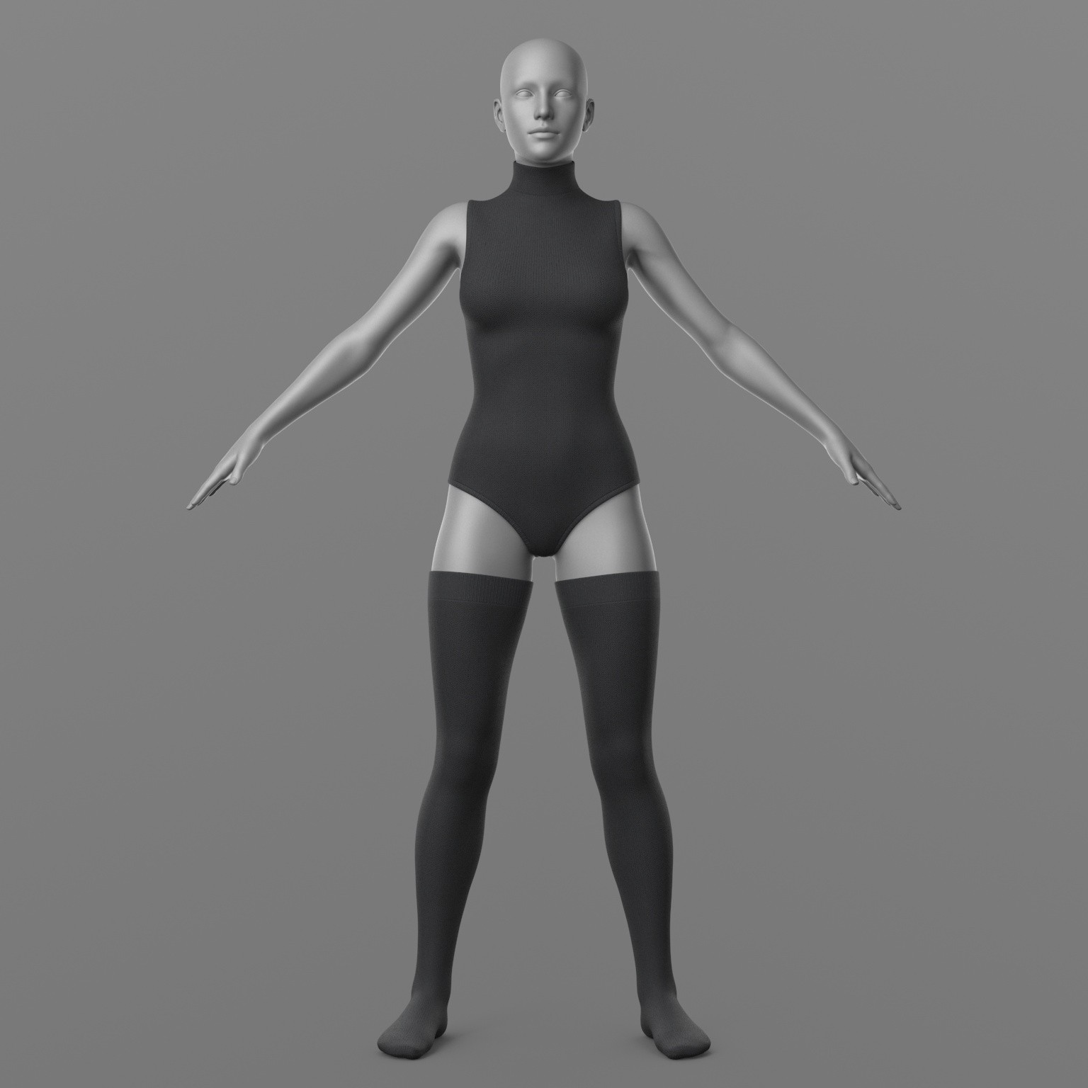 Knitted Bodysuit and Stockings by N/A