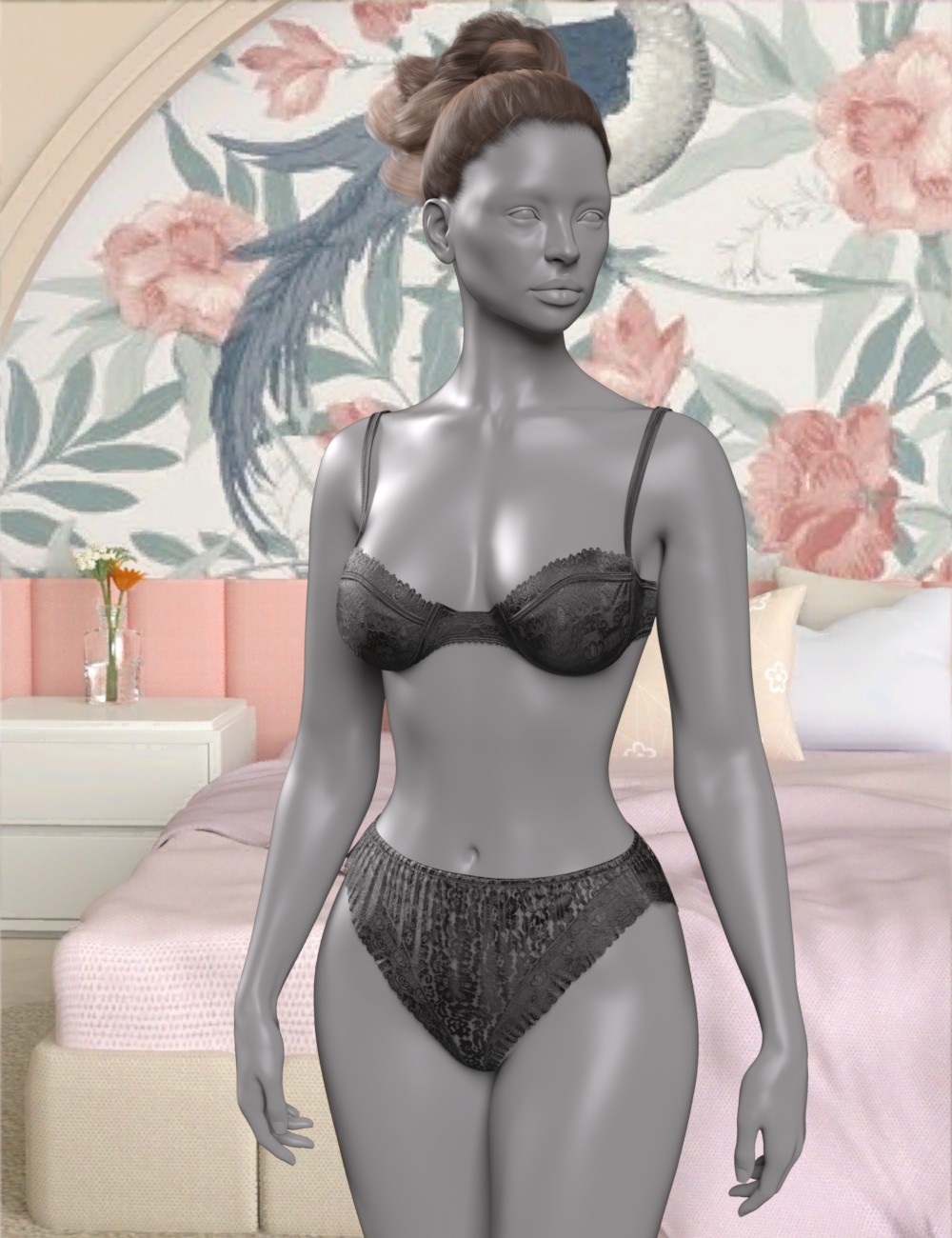 InStyle - X-Fashion Dream Drape Lingerie Set by N/A