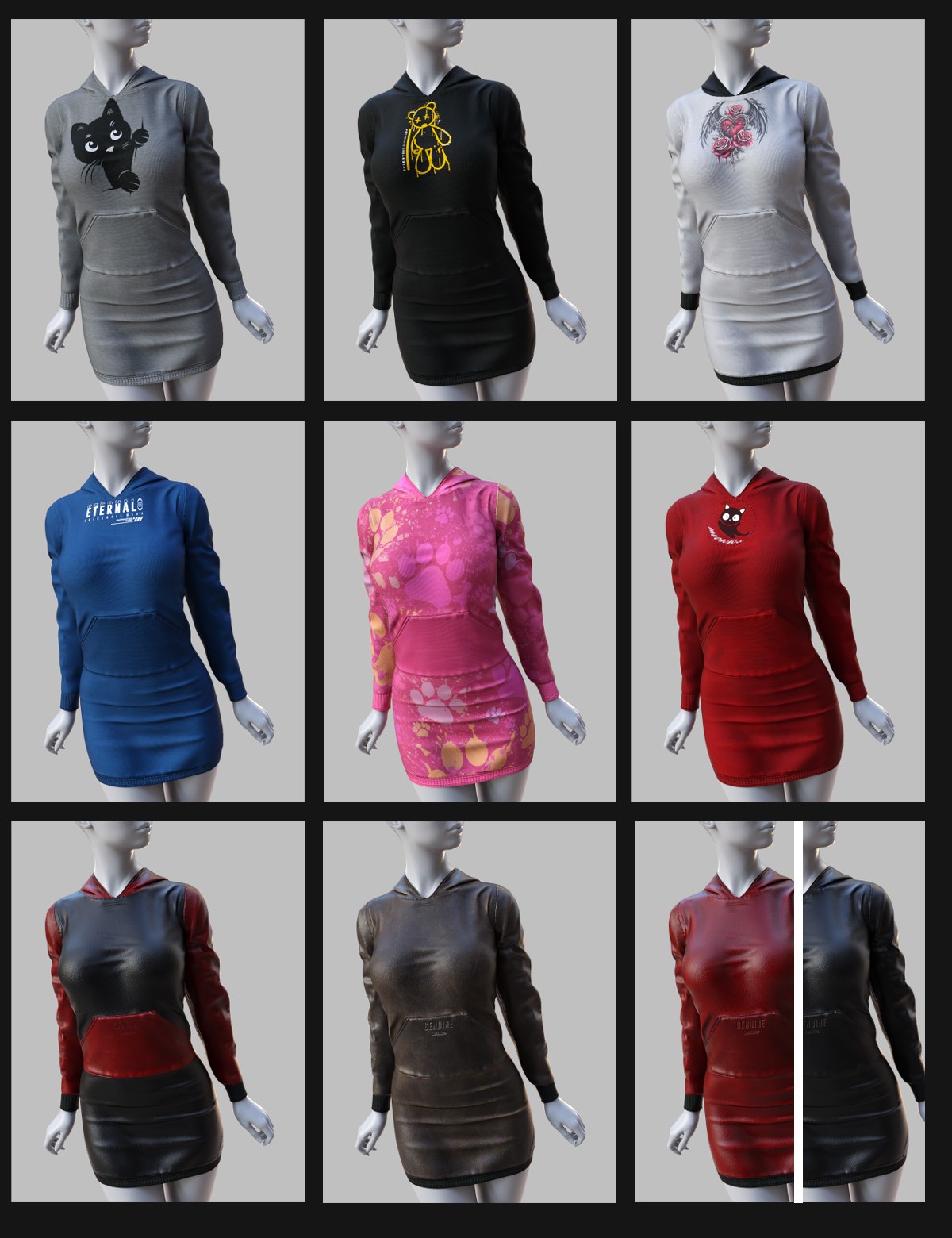 dForce Cutie Hoodie Dress Genesis8-8.1Female by N/A