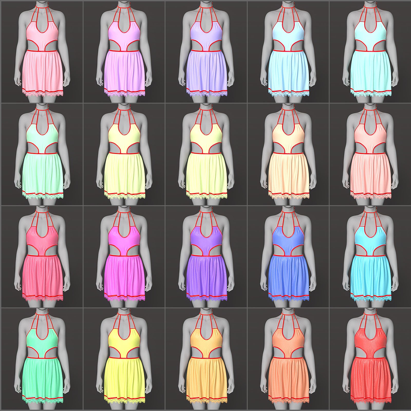 dForce Sexy lingerie cute short skirt for Genesis 9 by N/A