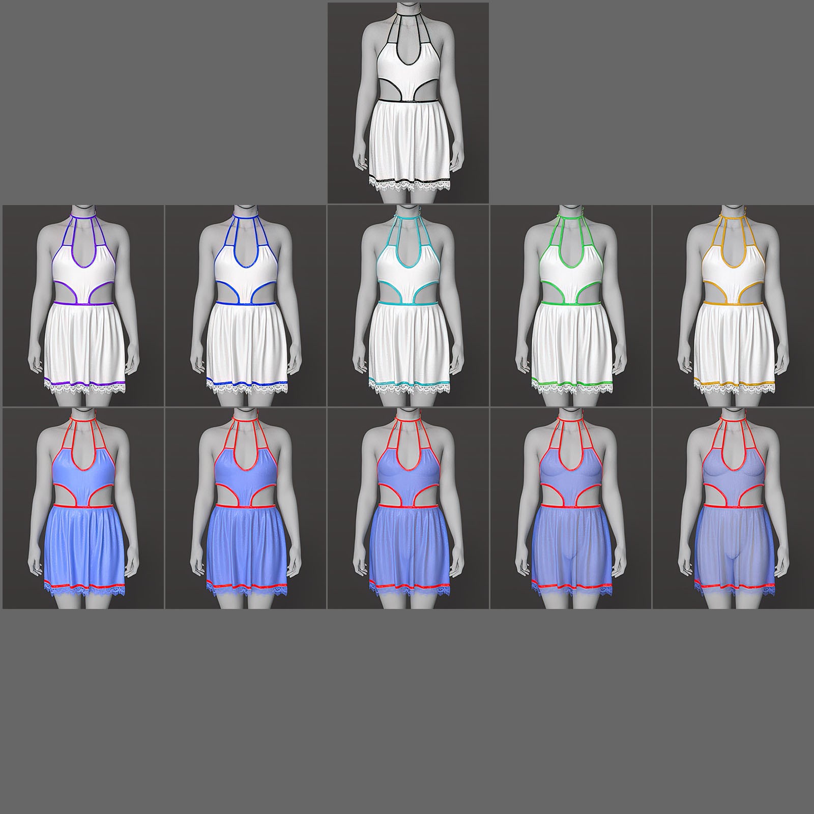 dForce Sexy lingerie cute short skirt for Genesis 9 by N/A