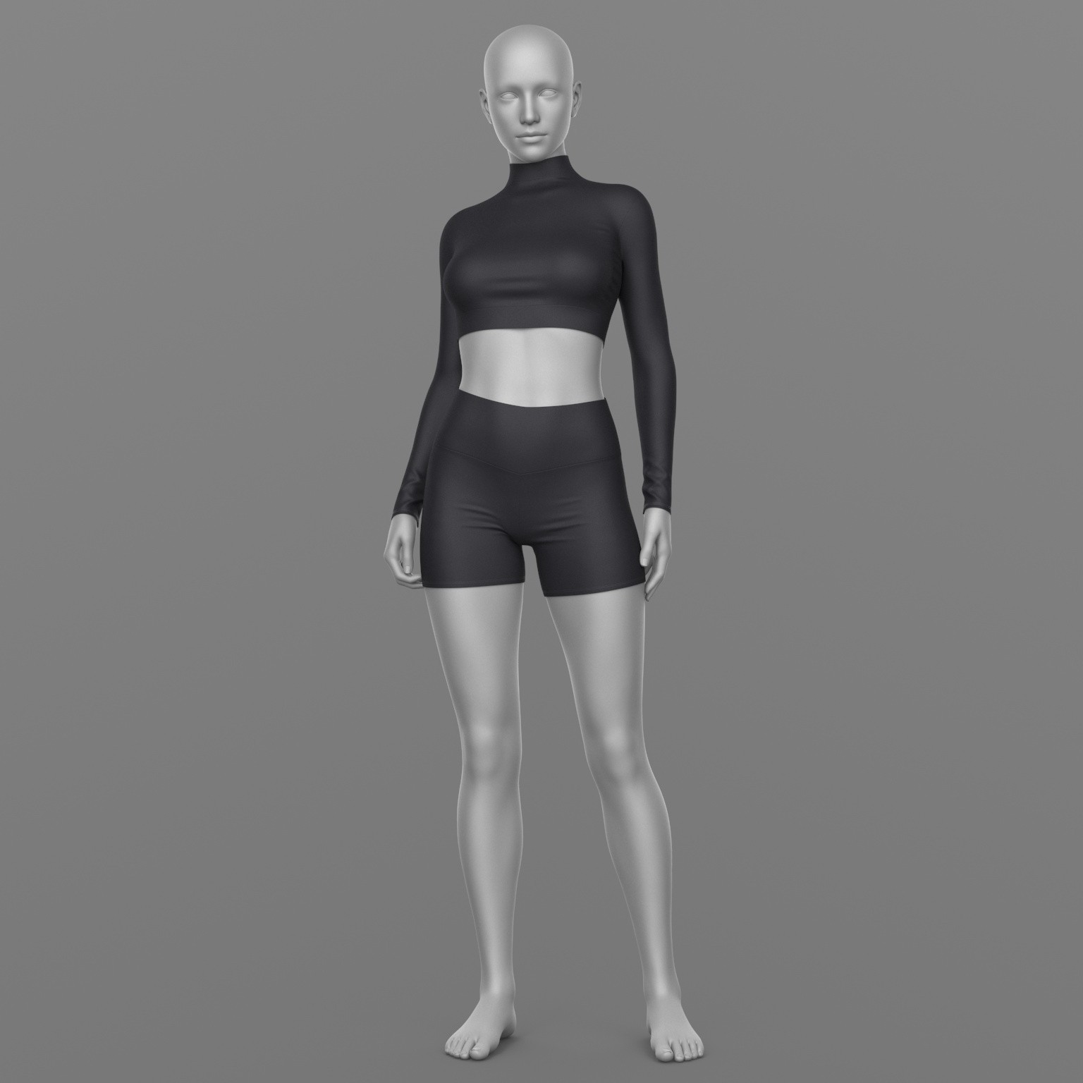 Sports Shorts and Long Sleeve Top G8 Female by N/A