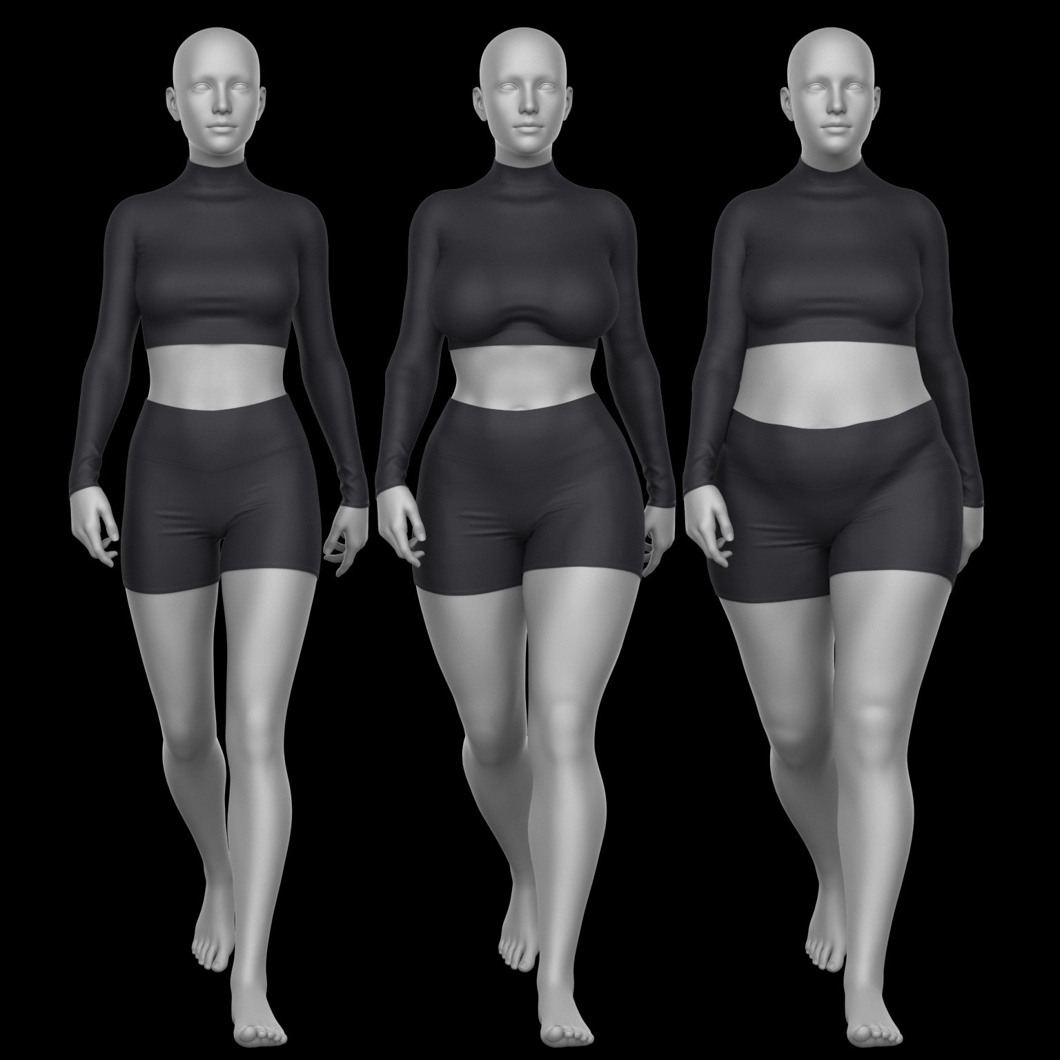 Sports Shorts and Long Sleeve Top G8 Female by N/A