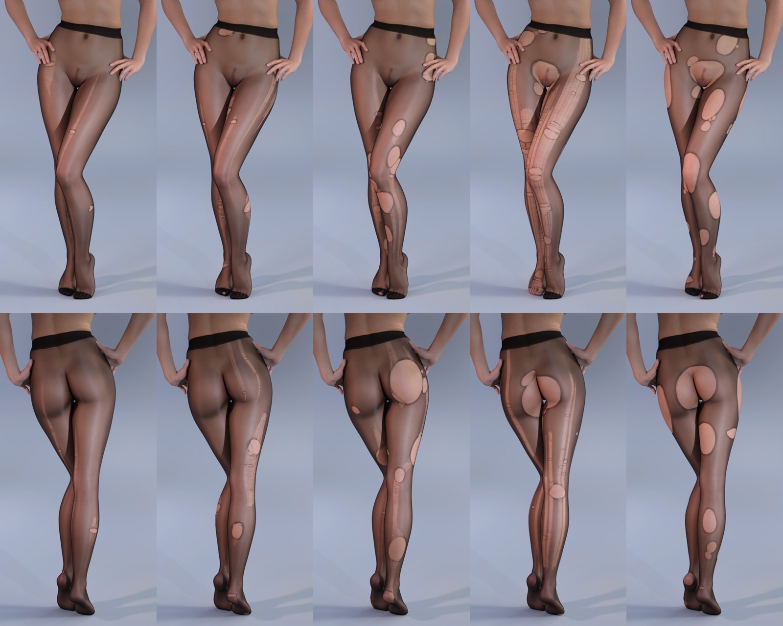 Torn Sheer Tights for Genesis 9 by N/A