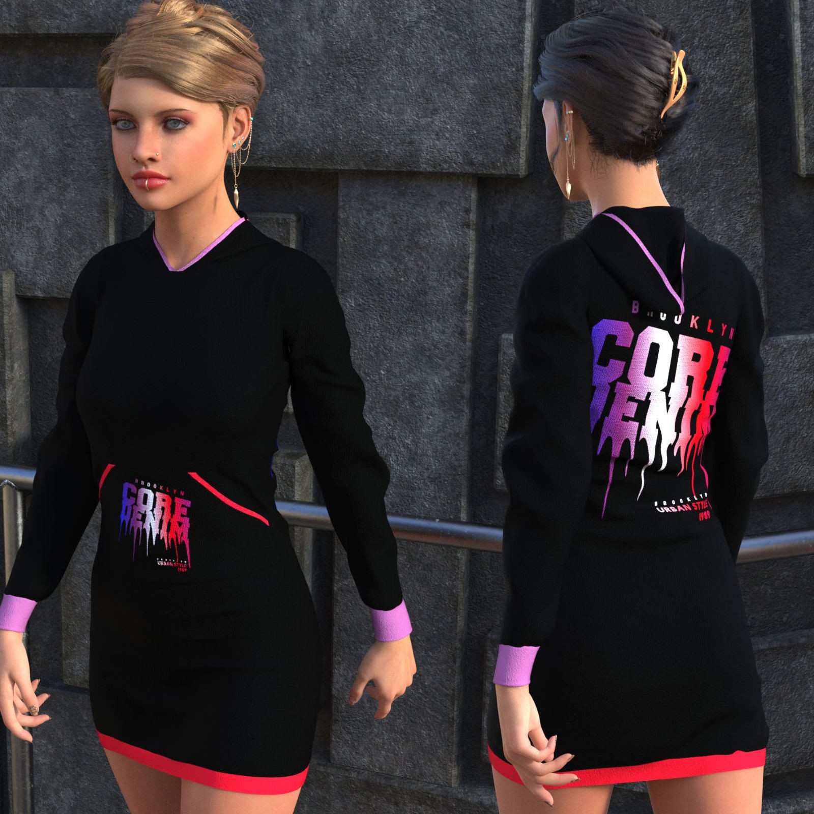 DA-StreetStyle for dForce Cutie Hoodie Dress by lilflame by N/A