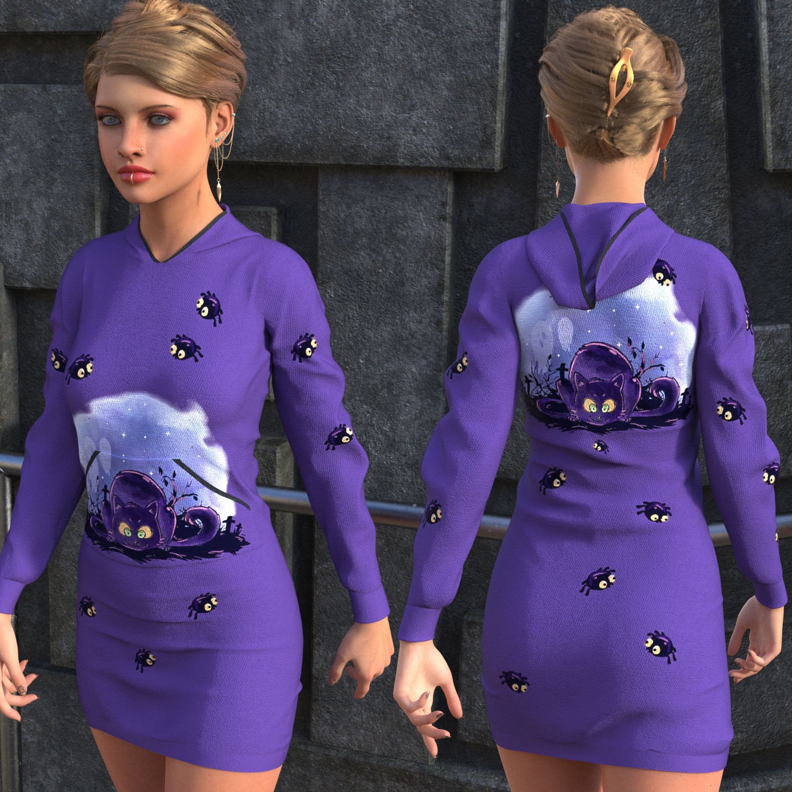 DA-StreetStyle for dForce Cutie Hoodie Dress by lilflame by N/A