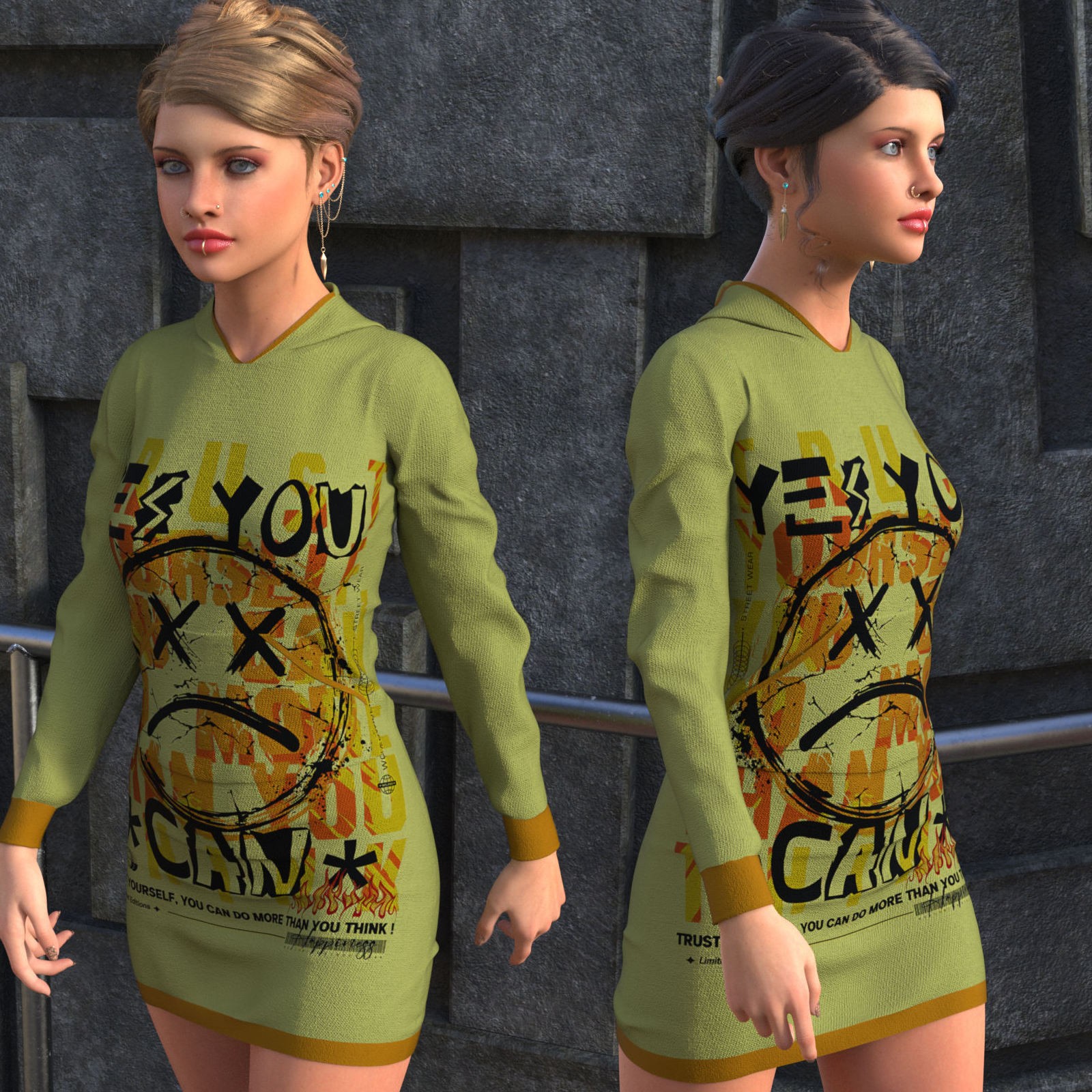 DA-StreetStyle for dForce Cutie Hoodie Dress by lilflame by N/A