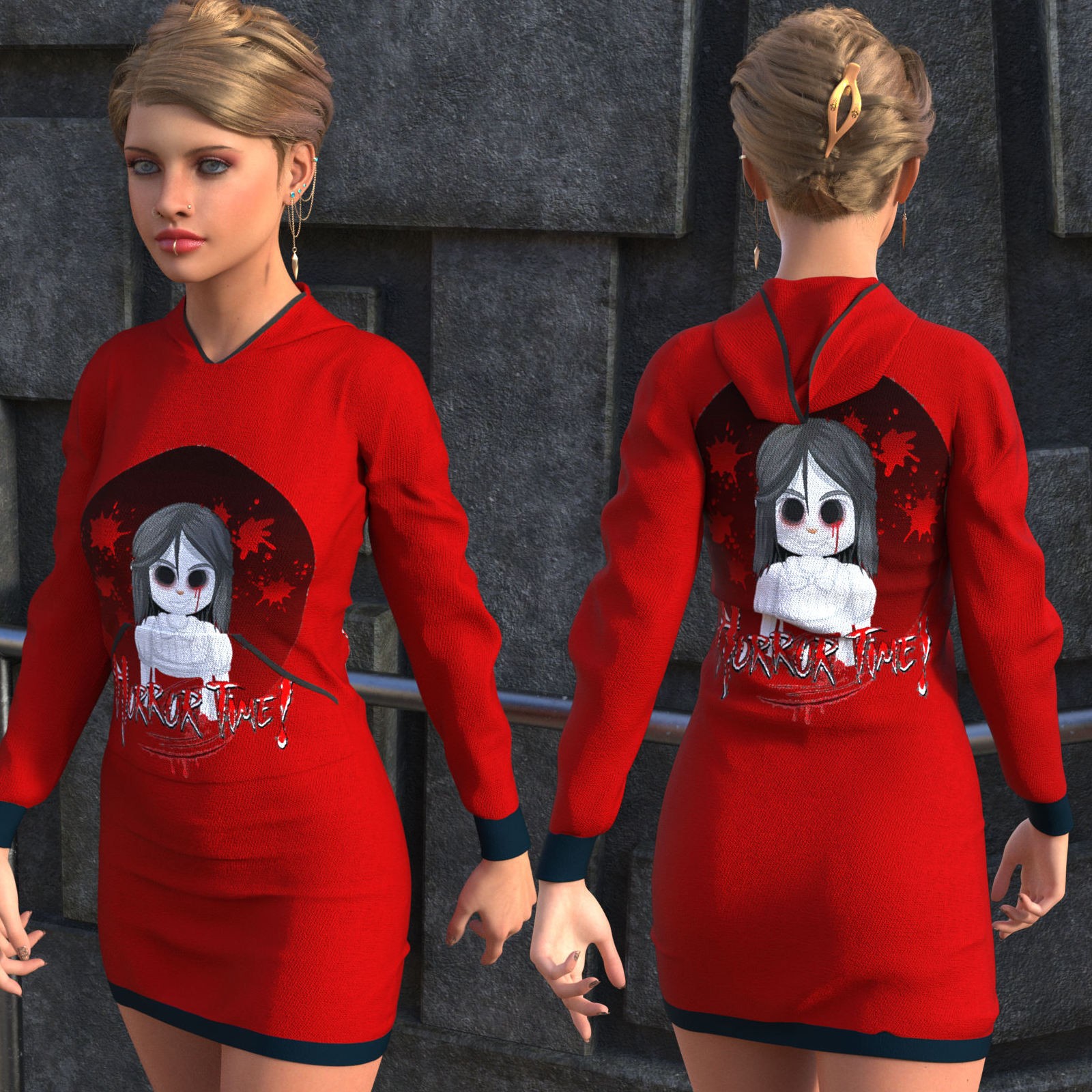 DA-StreetStyle for dForce Cutie Hoodie Dress by lilflame by N/A