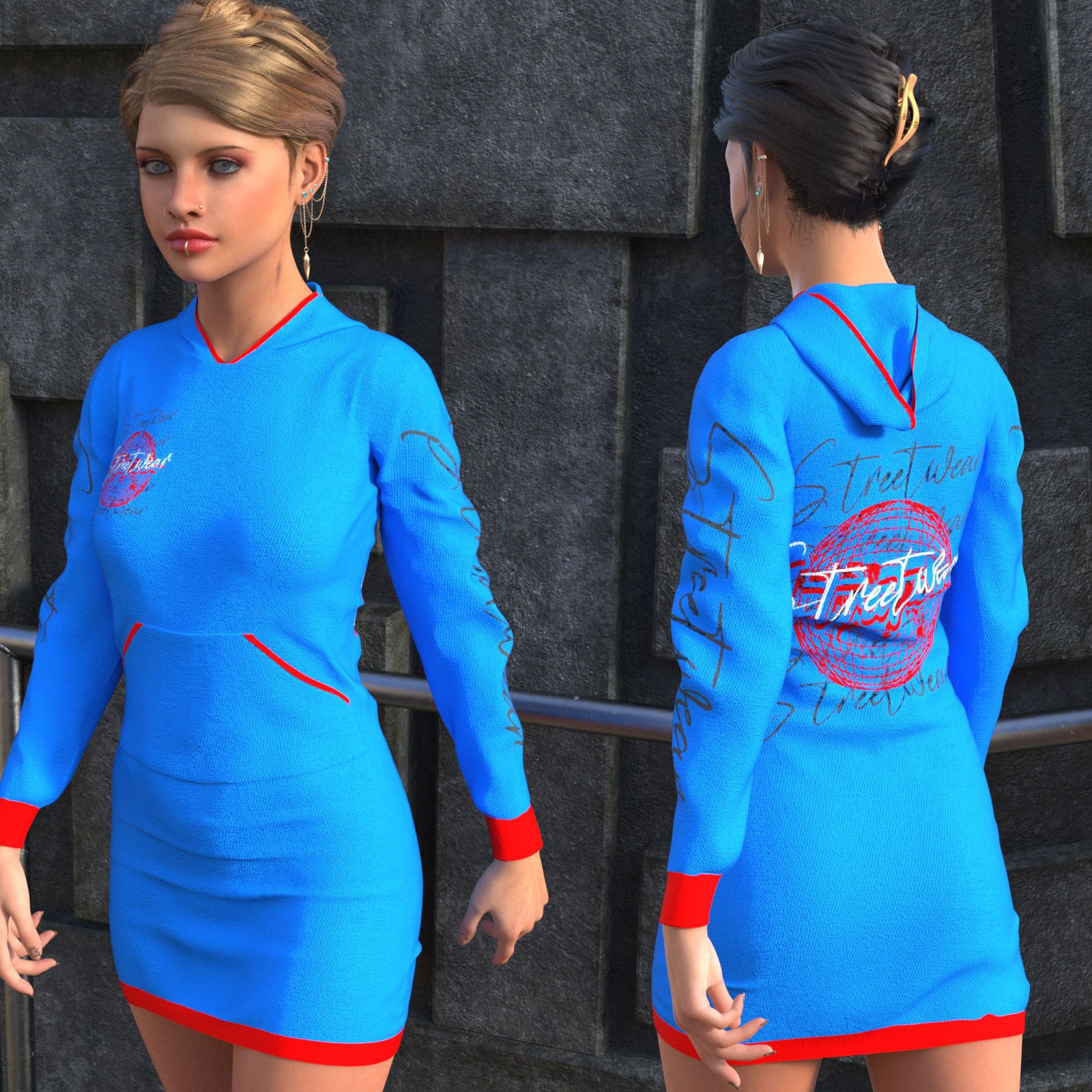 DA-StreetStyle for dForce Cutie Hoodie Dress by lilflame by N/A