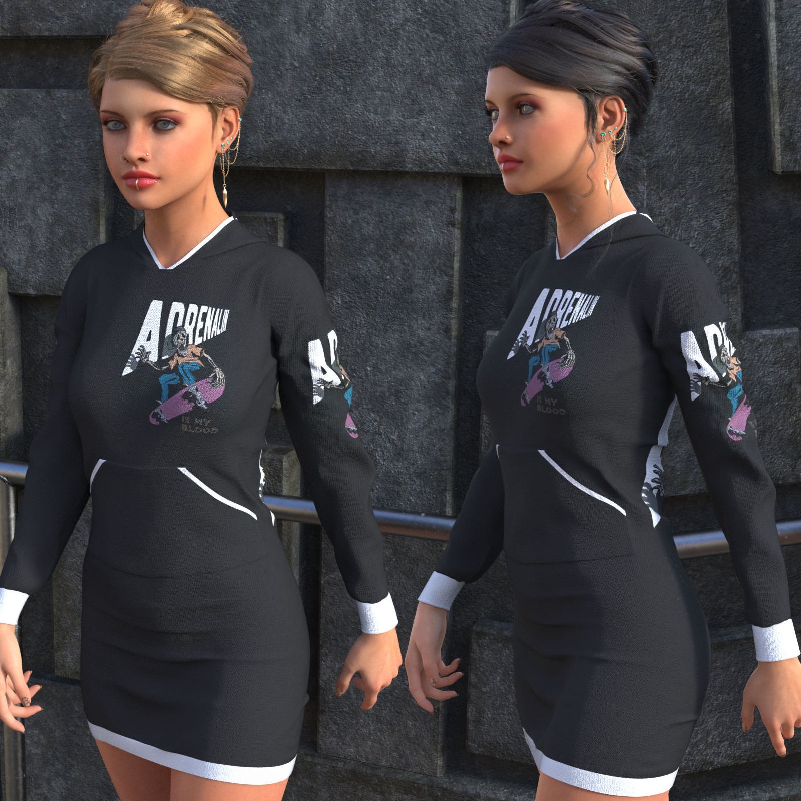 DA-StreetStyle for dForce Cutie Hoodie Dress by lilflame by N/A