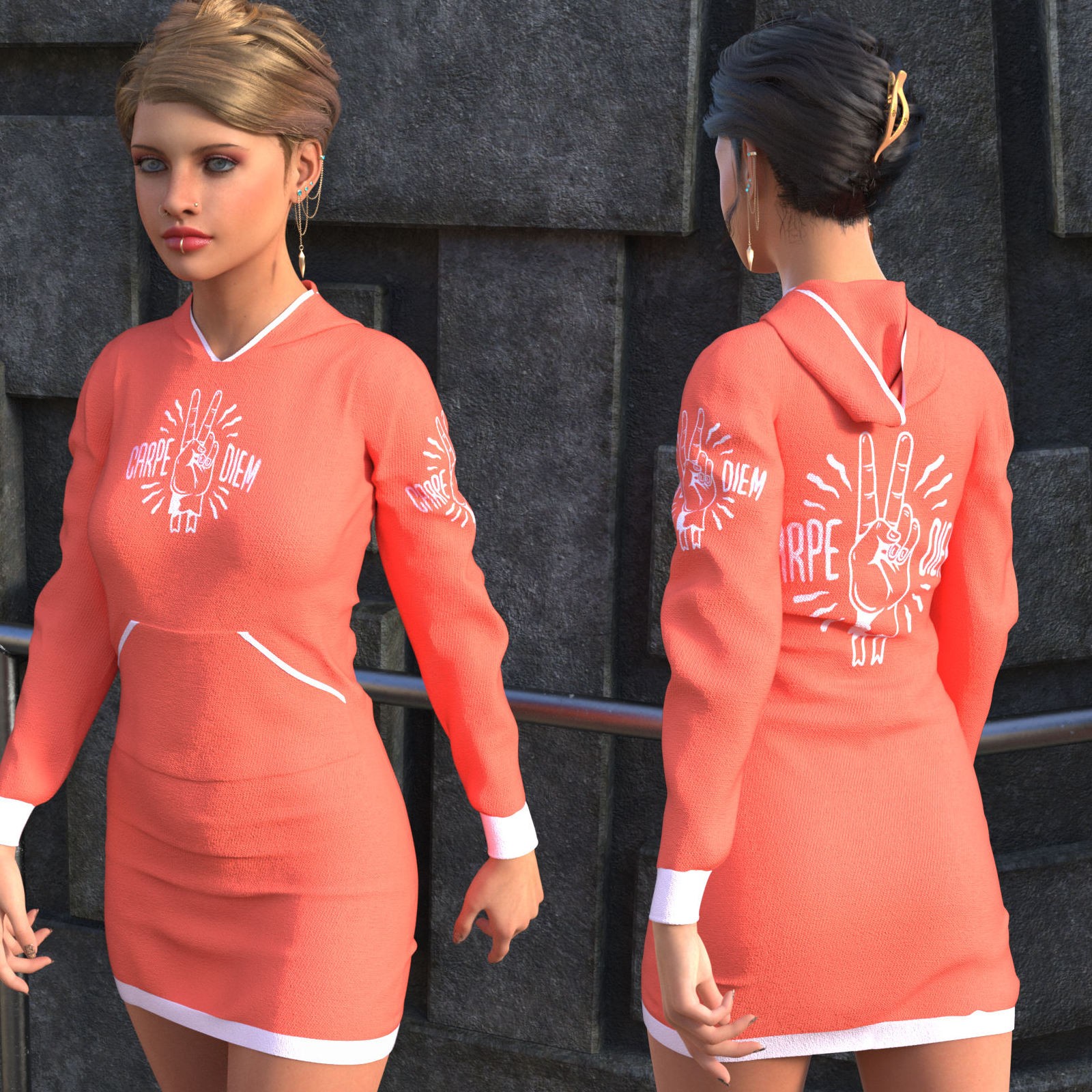 DA-StreetStyle for dForce Cutie Hoodie Dress by lilflame by N/A