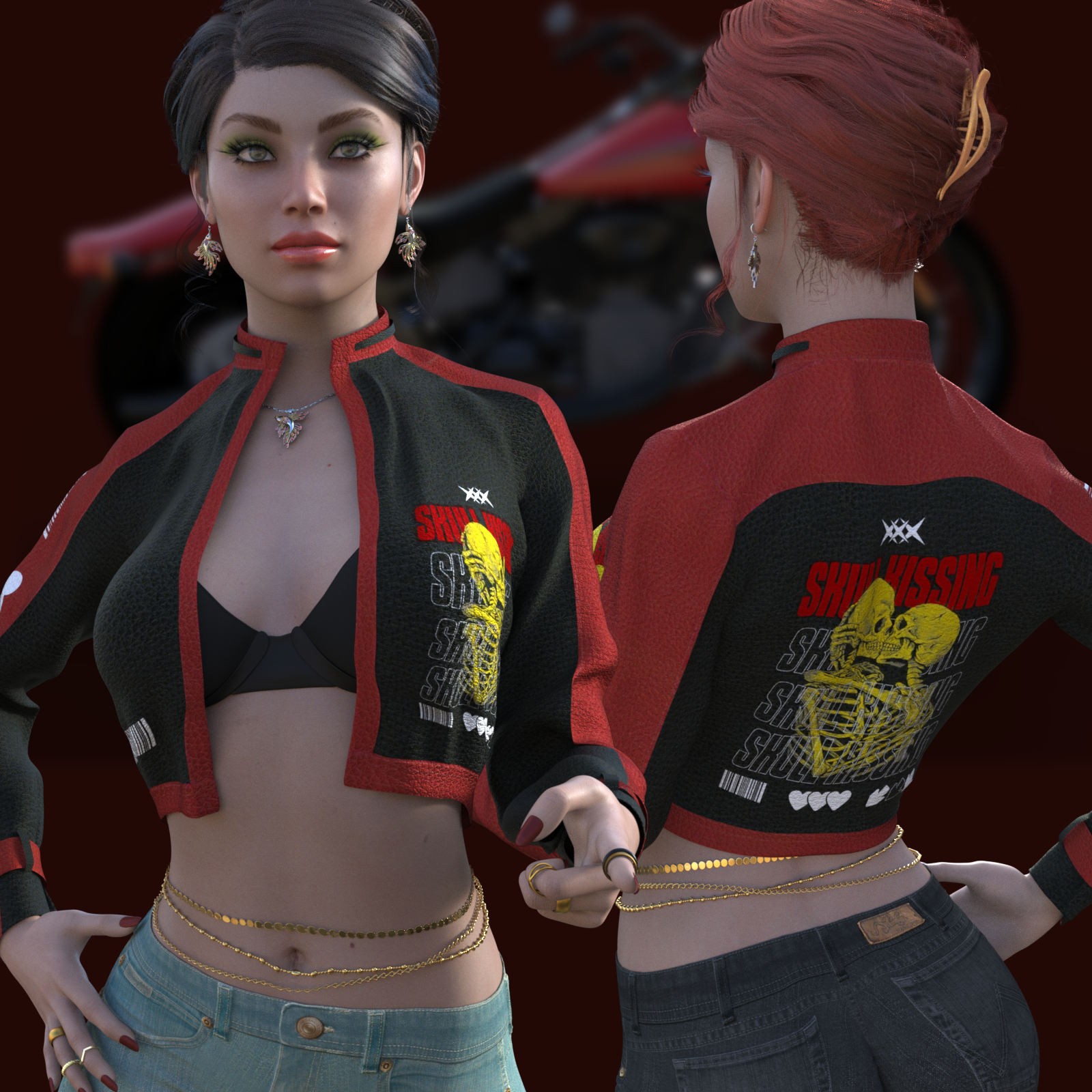 DA-BikerGirl for dForce Code One Open Jacket by N/A