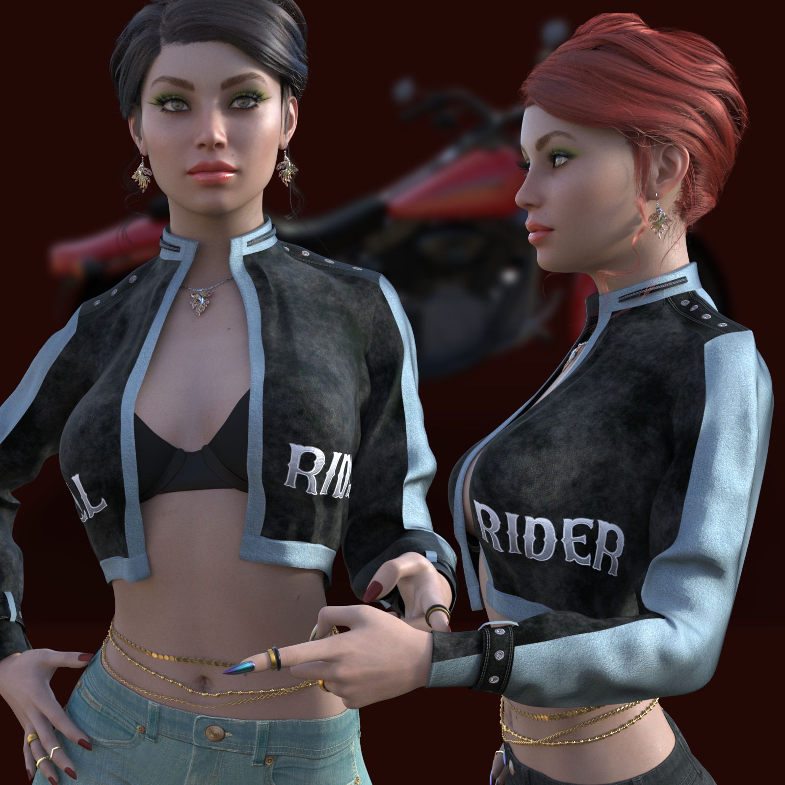 DA-BikerGirl for dForce Code One Open Jacket by N/A
