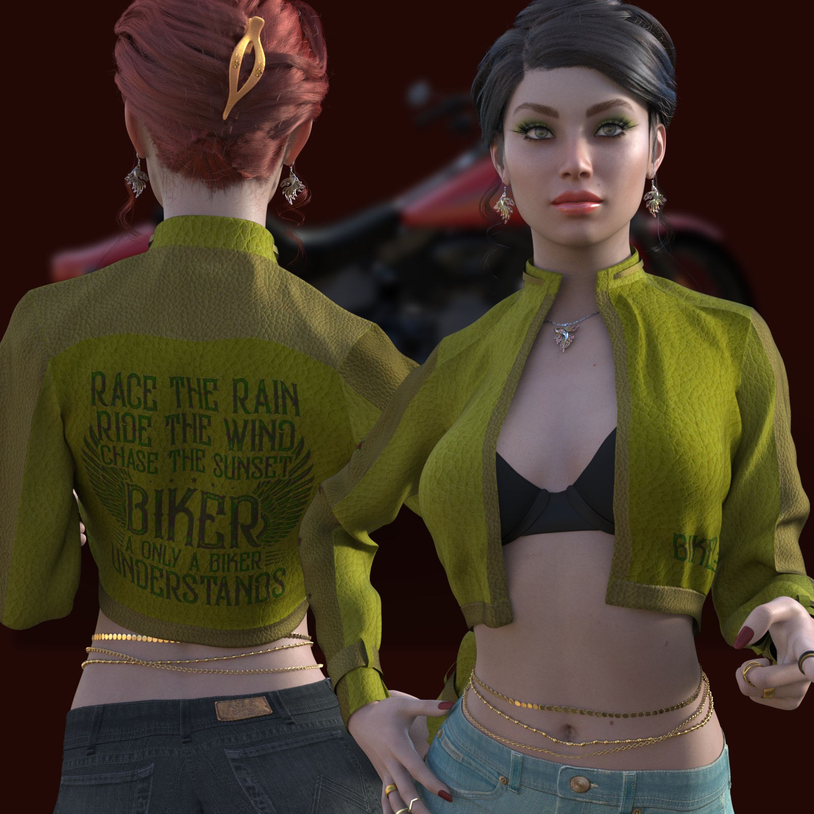 DA-BikerGirl for dForce Code One Open Jacket by N/A
