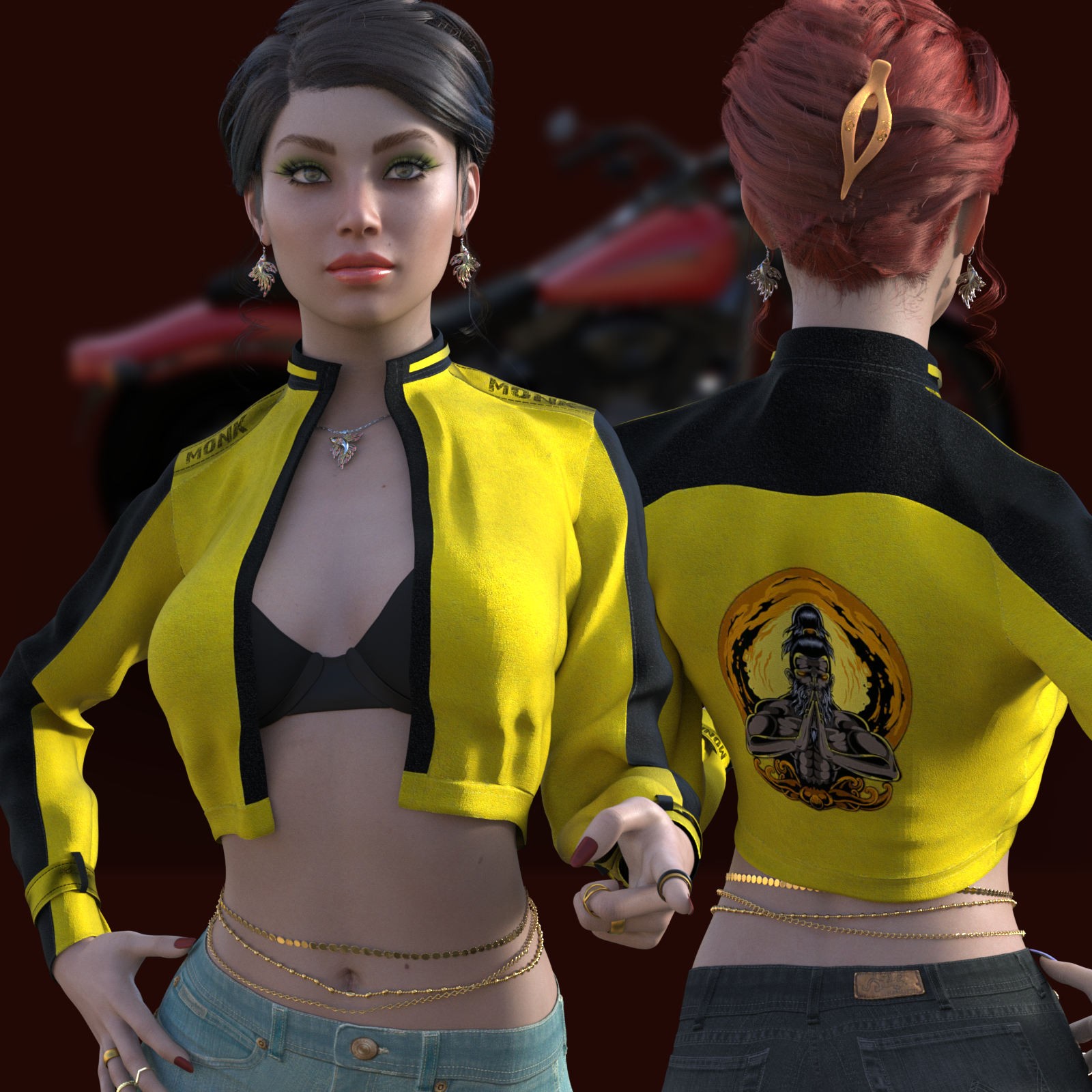 DA-BikerGirl for dForce Code One Open Jacket by N/A