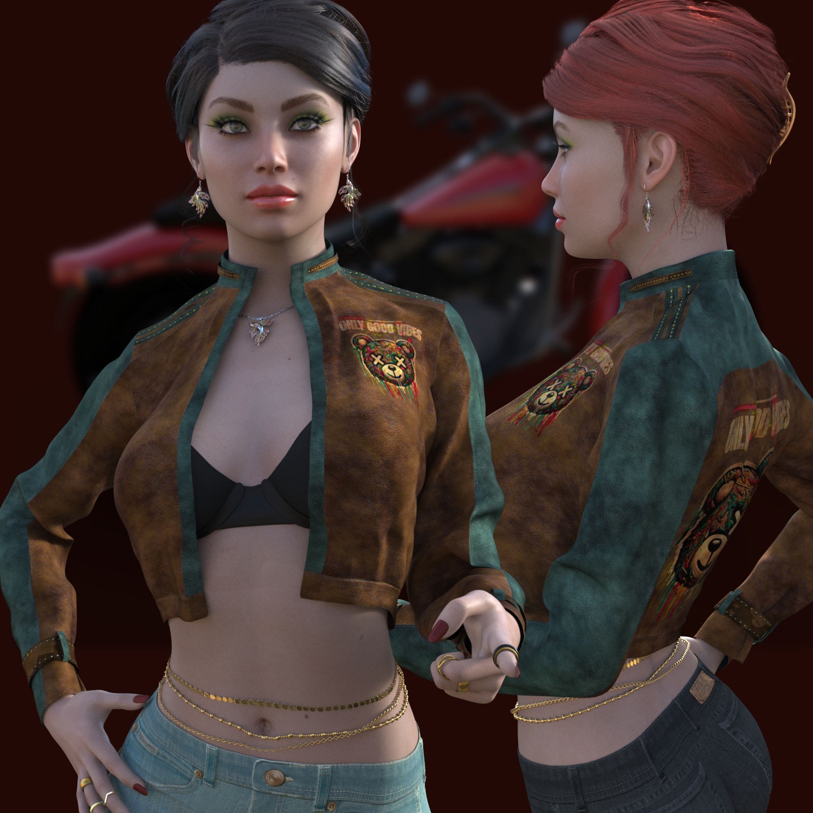 DA-BikerGirl for dForce Code One Open Jacket by N/A