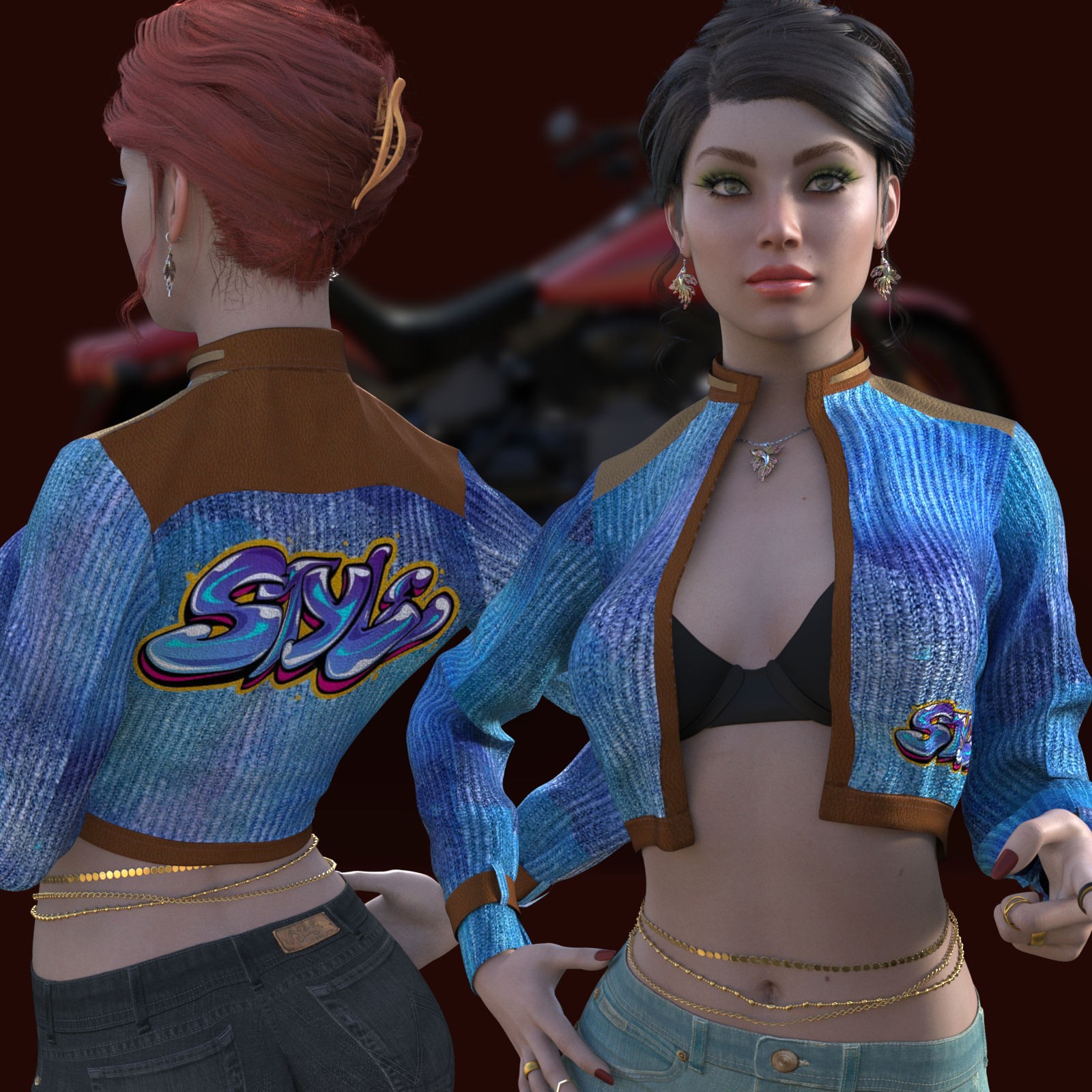 DA-BikerGirl for dForce Code One Open Jacket by N/A