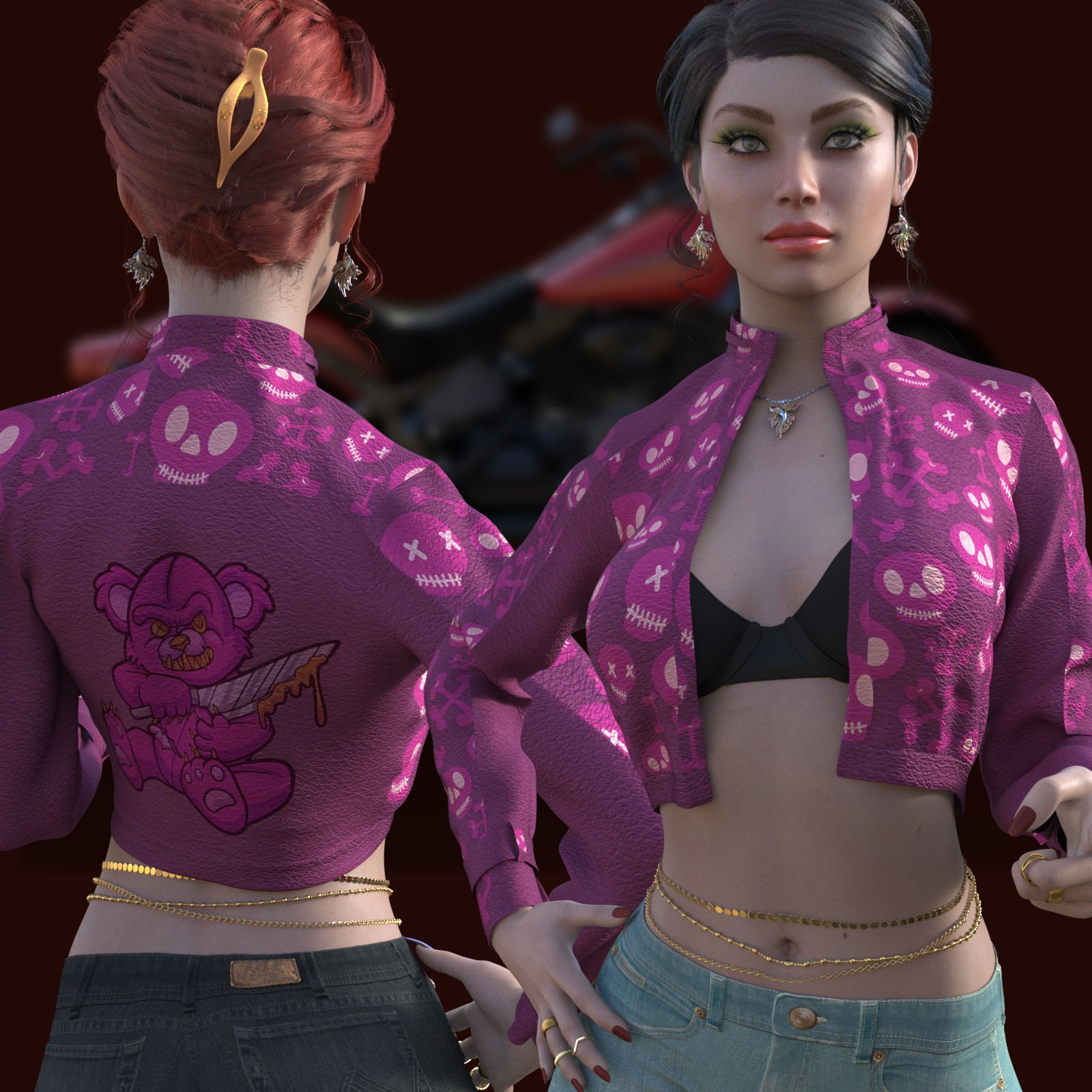 DA-BikerGirl for dForce Code One Open Jacket by N/A
