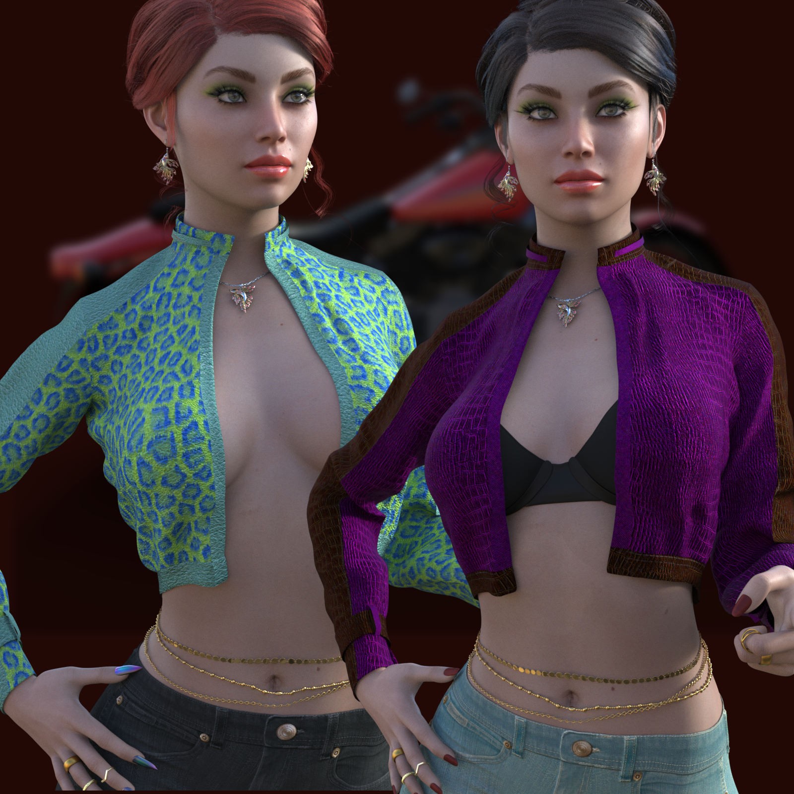 DA-BikerGirl for dForce Code One Open Jacket by N/A