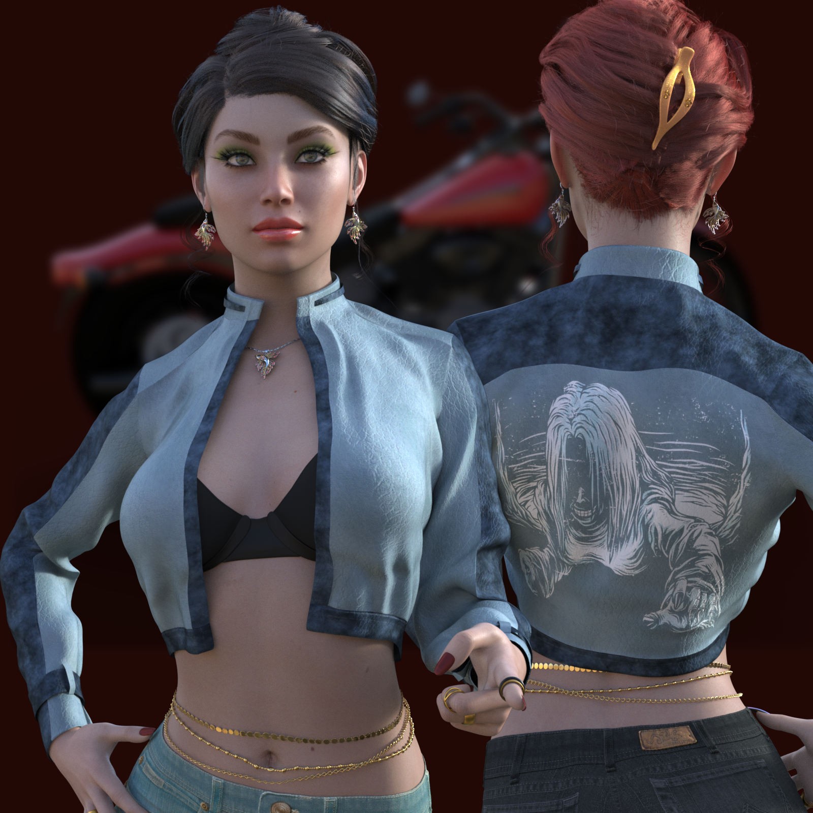 DA-BikerGirl for dForce Code One Open Jacket by N/A